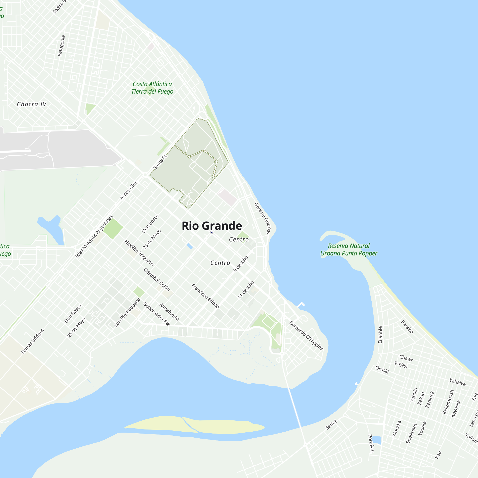 Dirección de Turismo de Rio Grande map