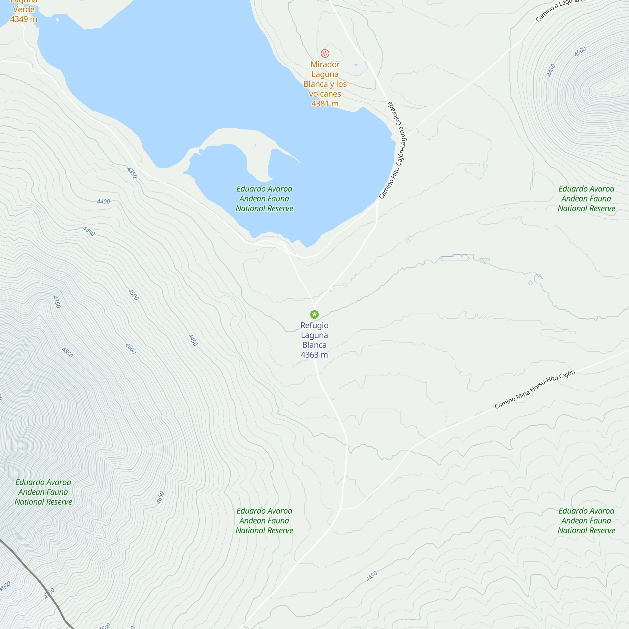 Refugio Laguna Blanca map