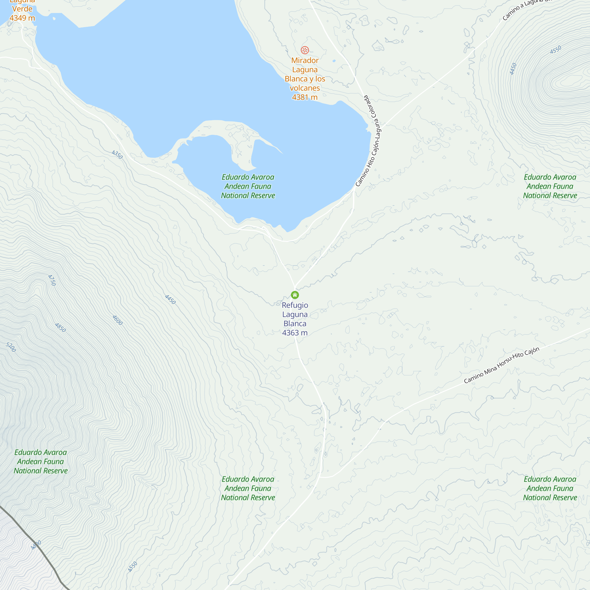 Refugio Laguna Blanca map