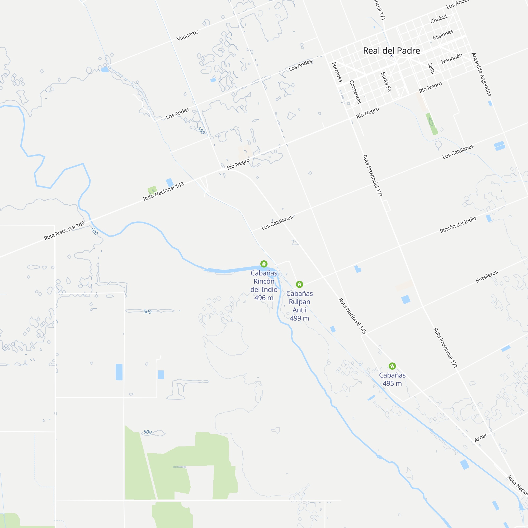 Cabañas Rincón del Indio map