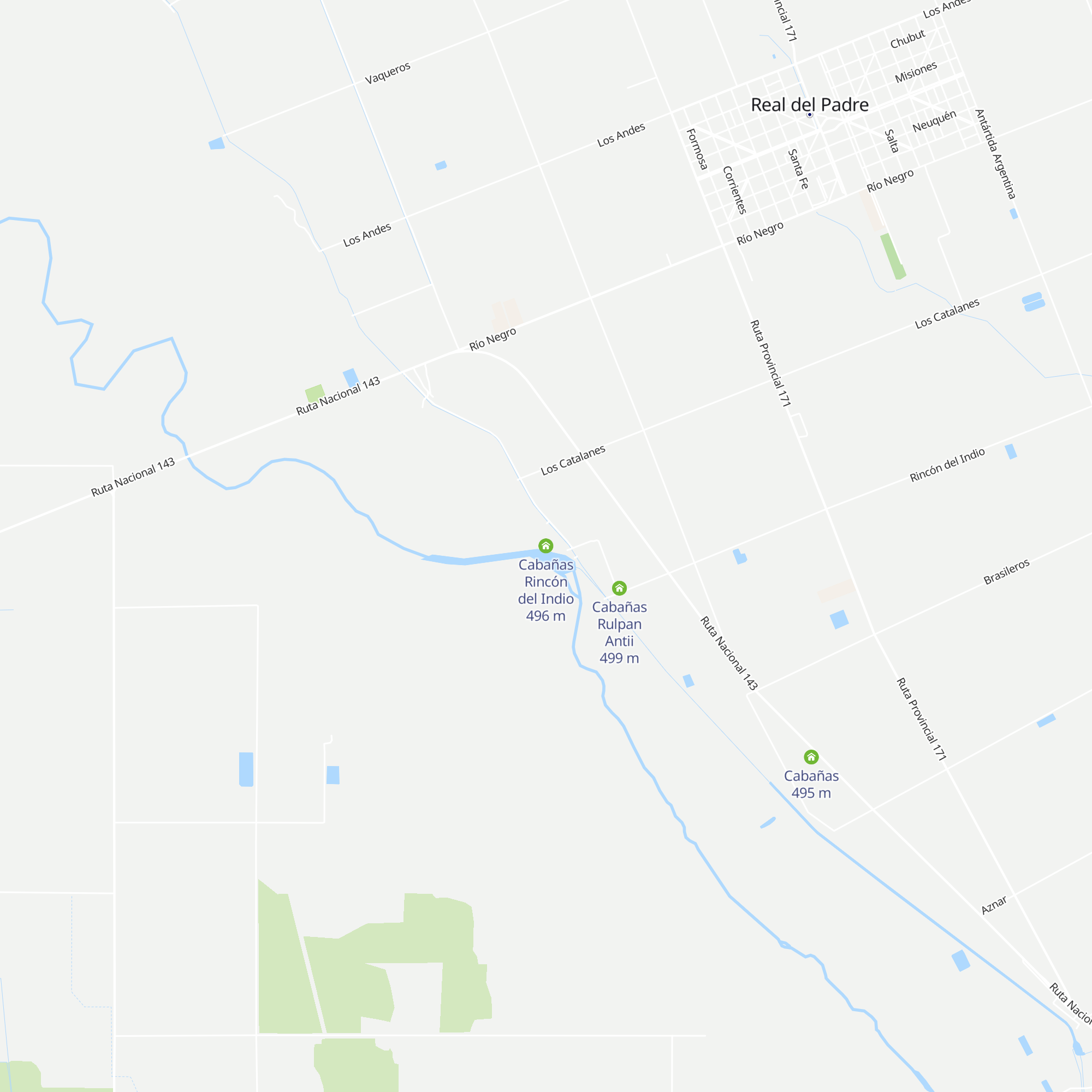 Cabañas Rincón del Indio map