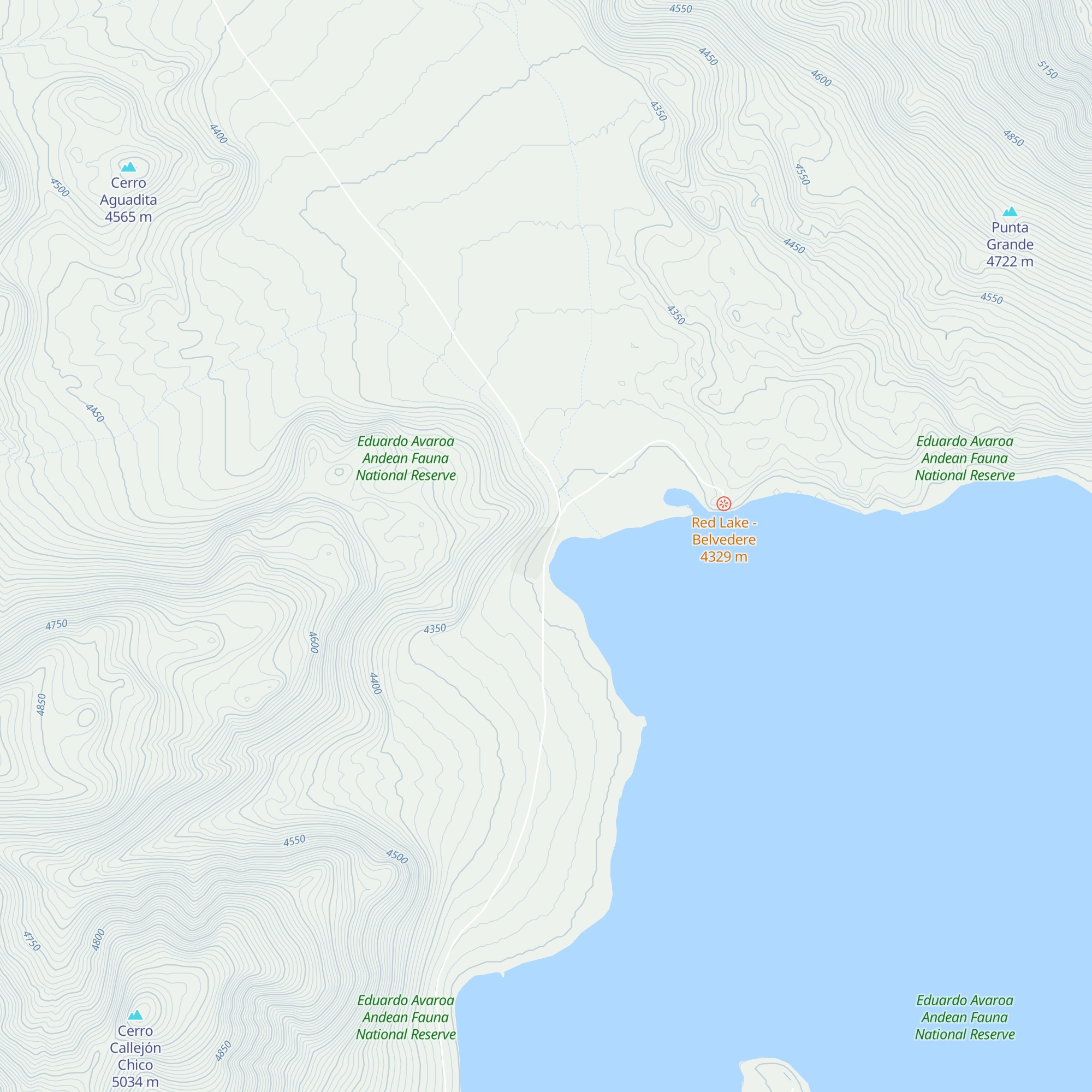 Refugio Laguna Colorado map