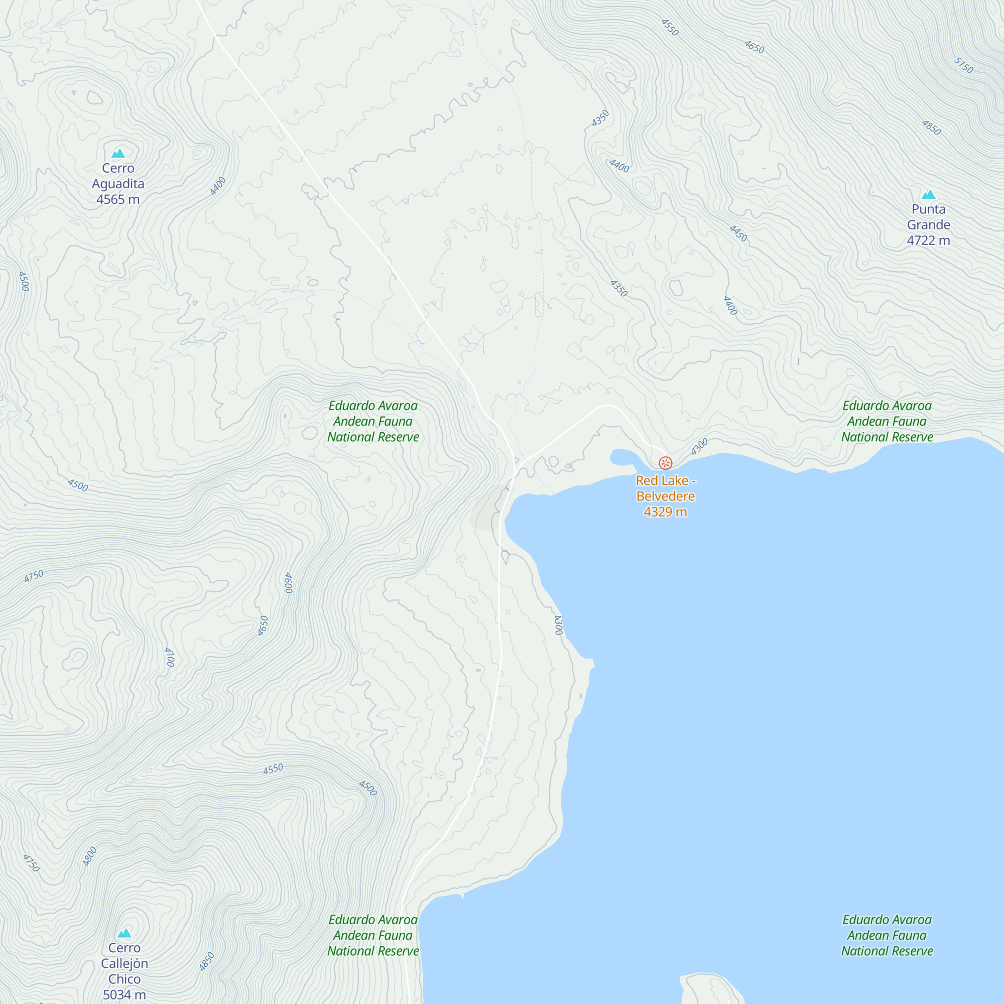 Refugio Laguna Colorado map