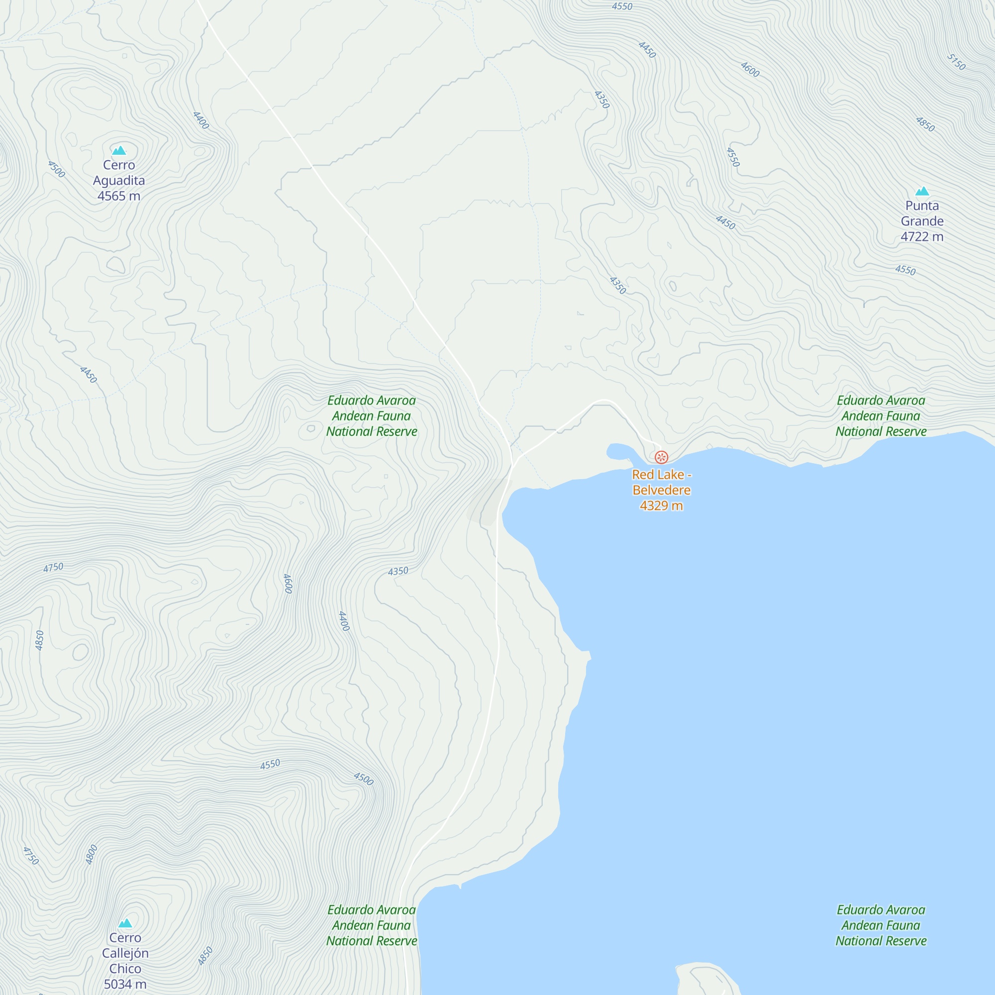 Refugio Laguna Colorada map
