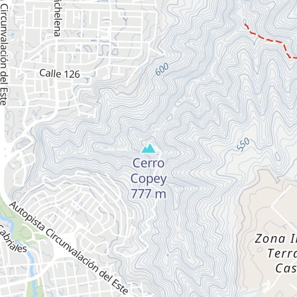 Map of Cerro Copey