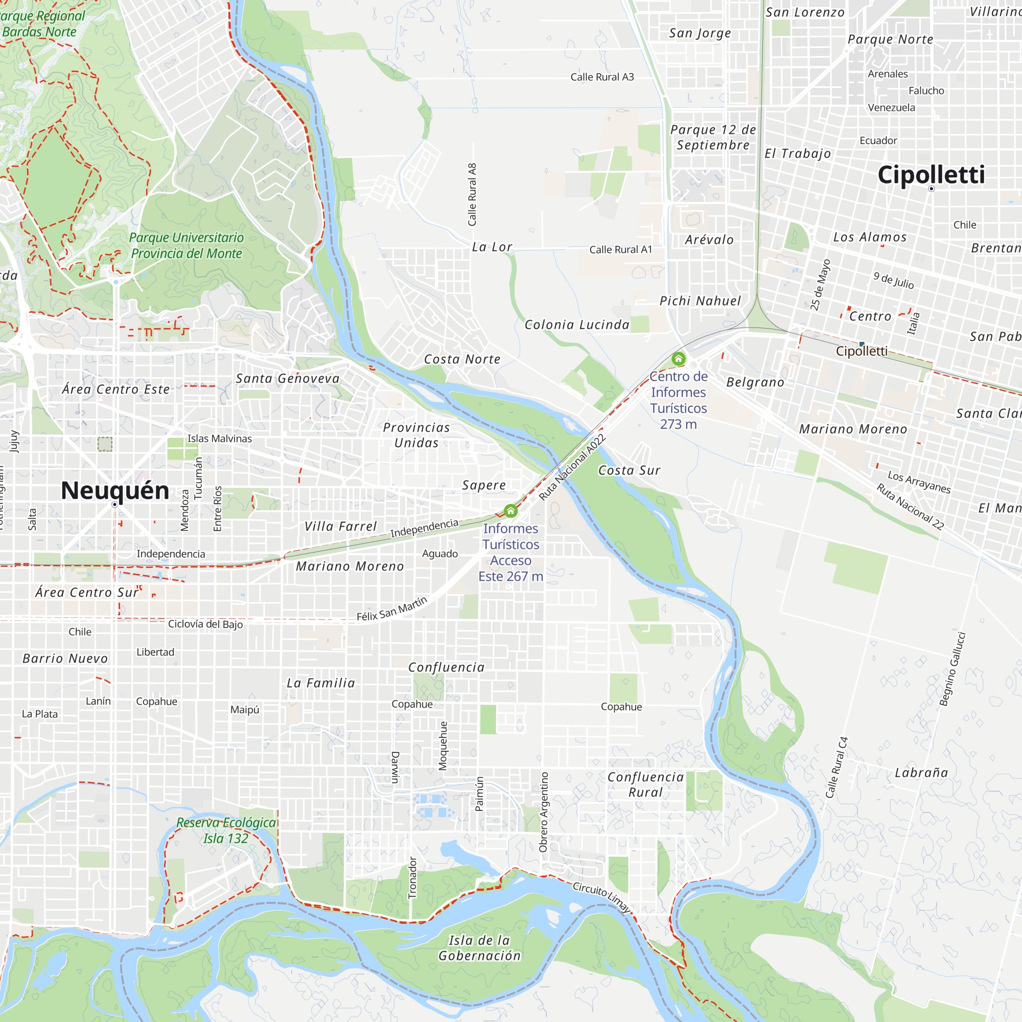 Informes Turísticos Acceso Este map