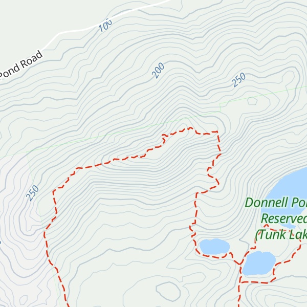Map of Tunk Mountain