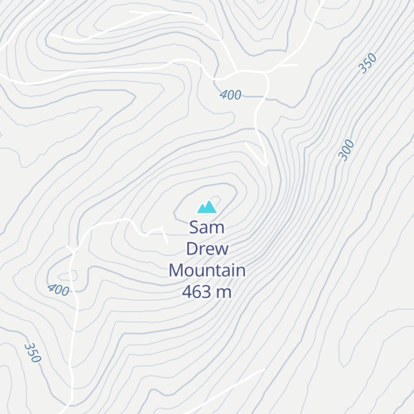 Map of Sam Drew Mountain