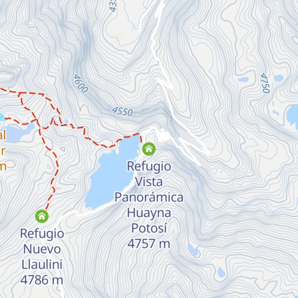 Map of Refugio Vista Panorámica Huayna Potosí