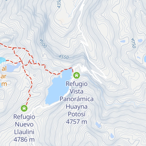 Map of Refugio Huayna Potosi