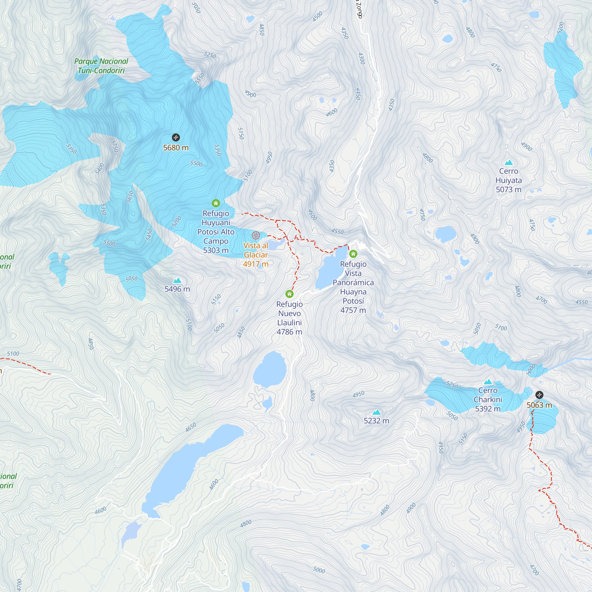 Climbing South America map