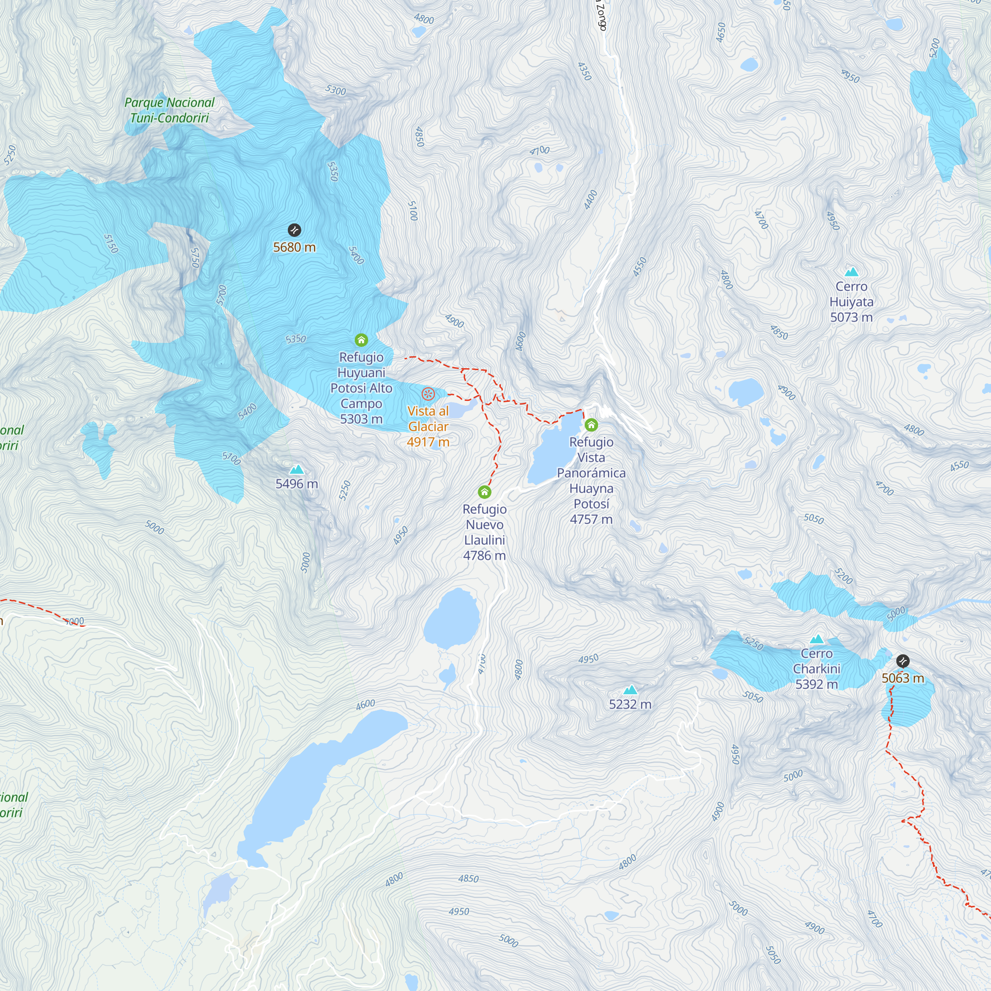 Climbing South America map