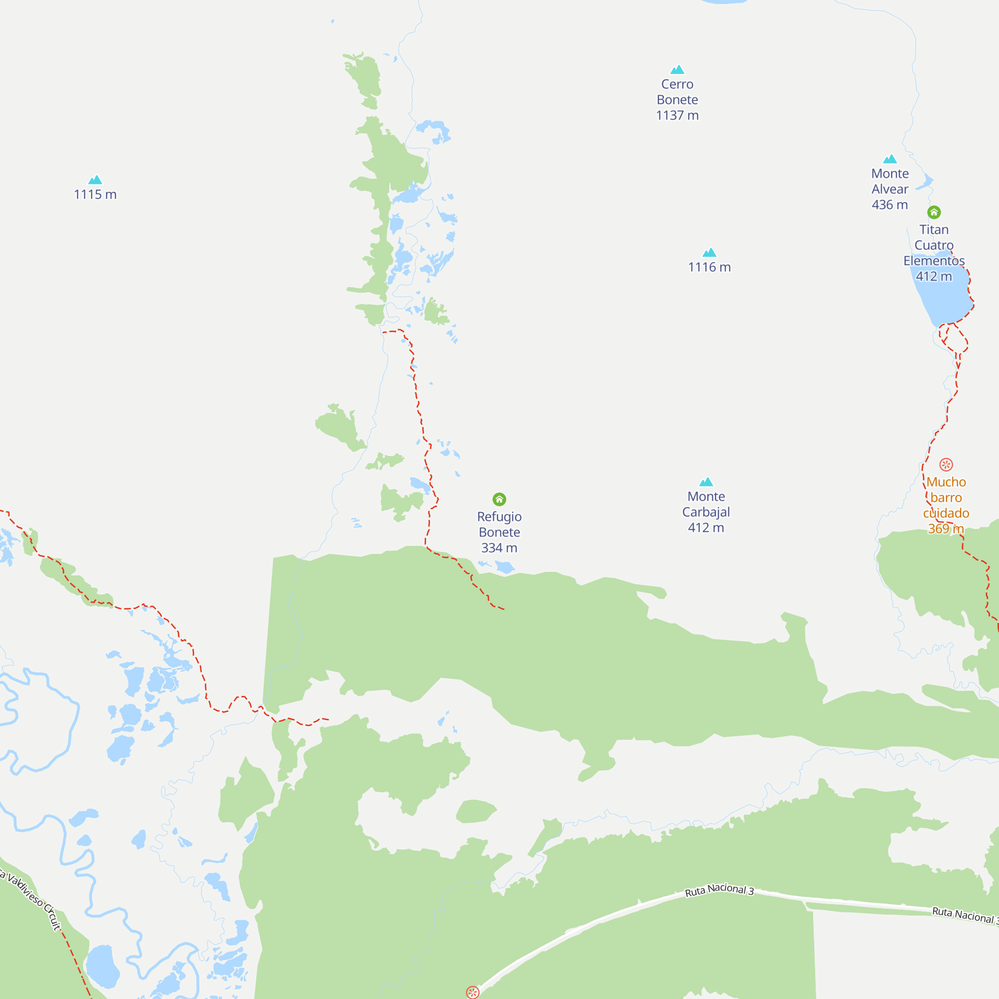 Refugio Bonete map