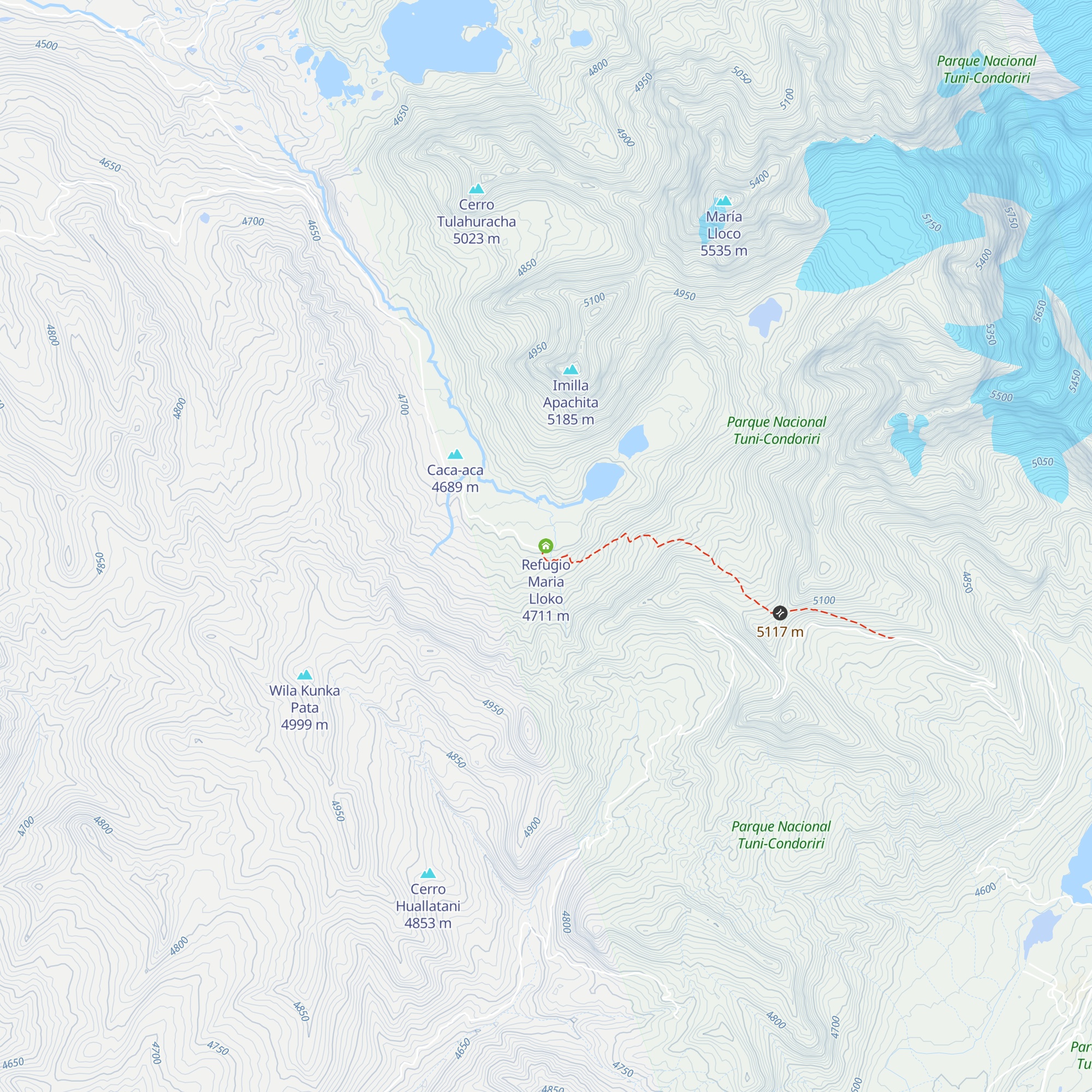 Refugio Maria Lloko map