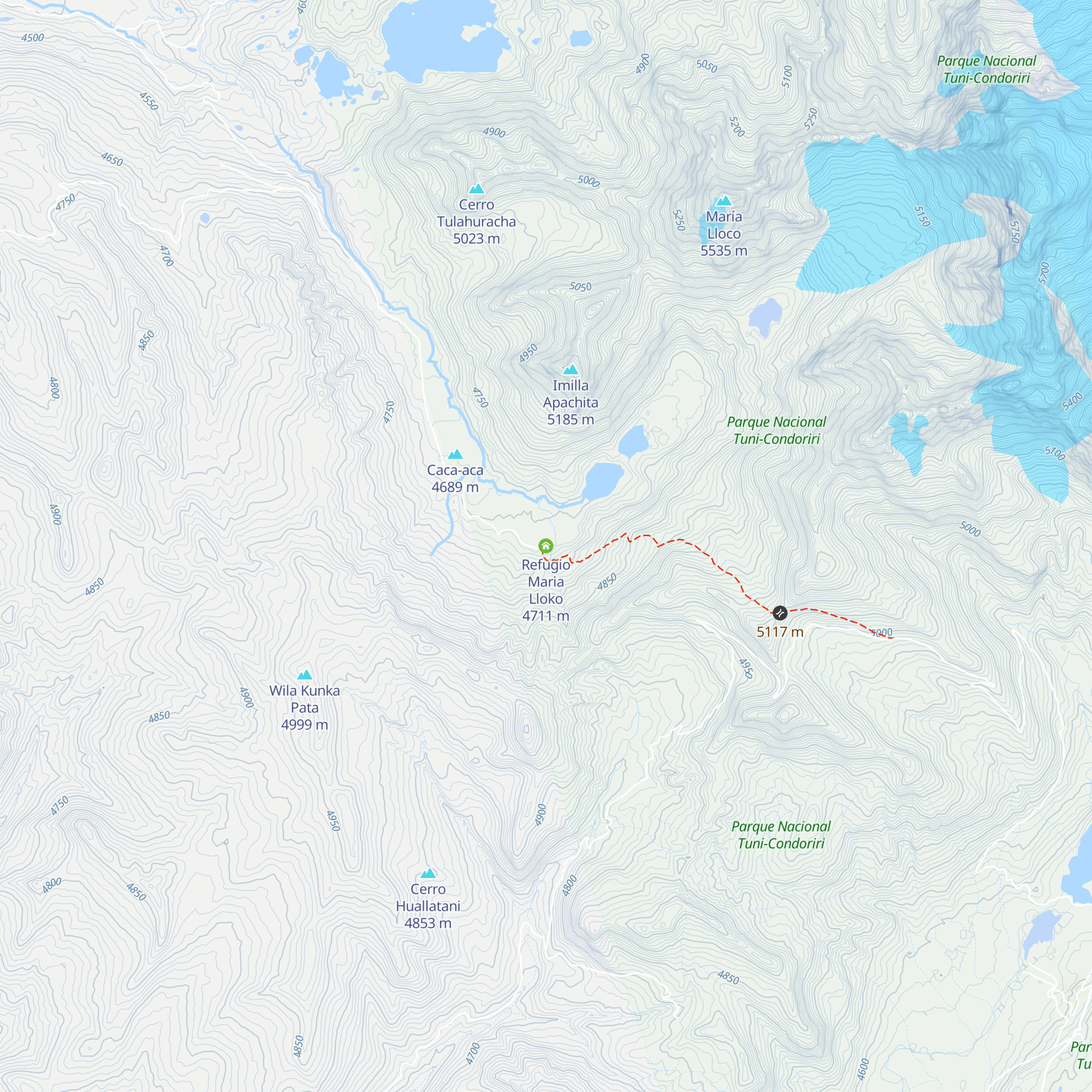 Refugio Maria Lloko map