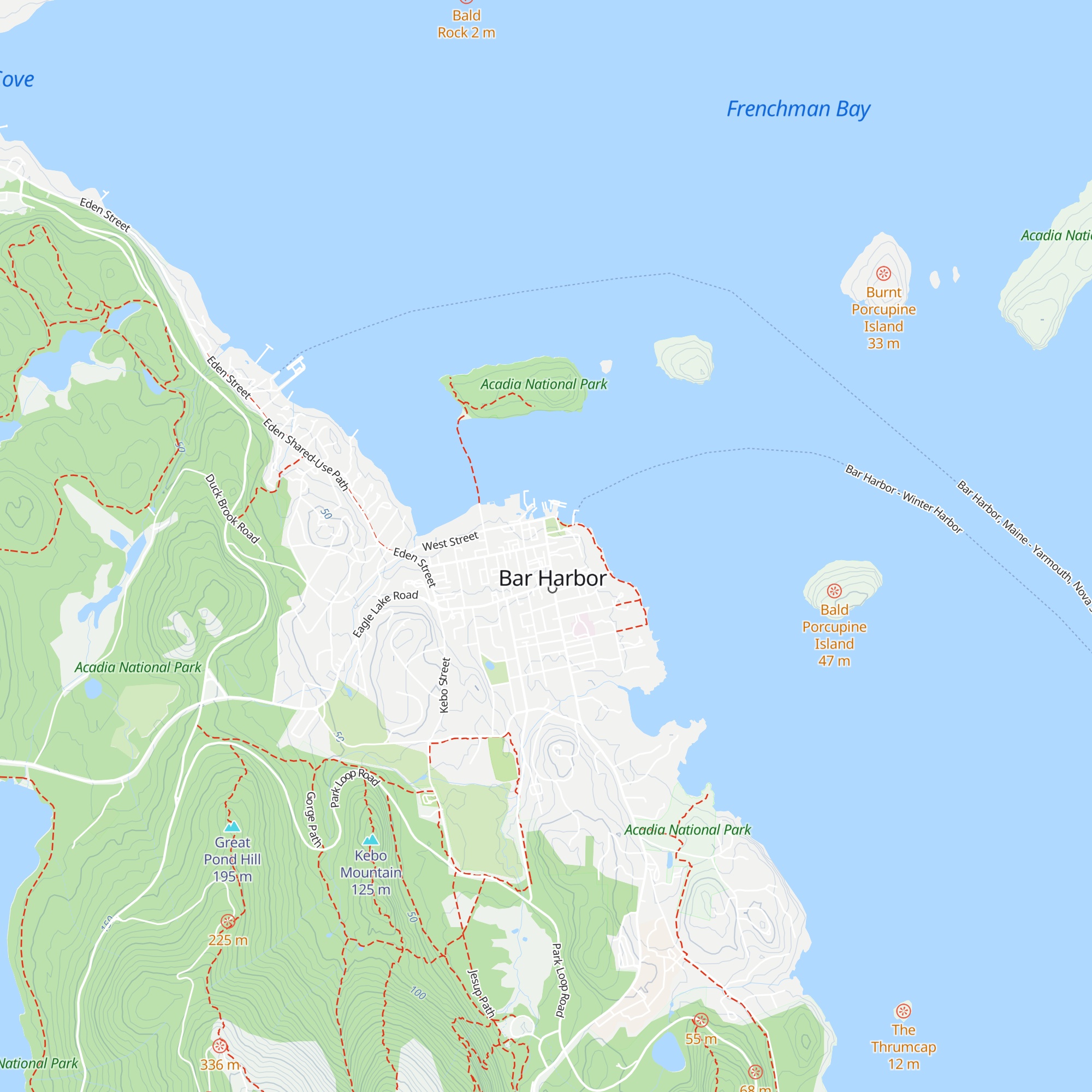 Bar Harbor Chamber of Commerce map