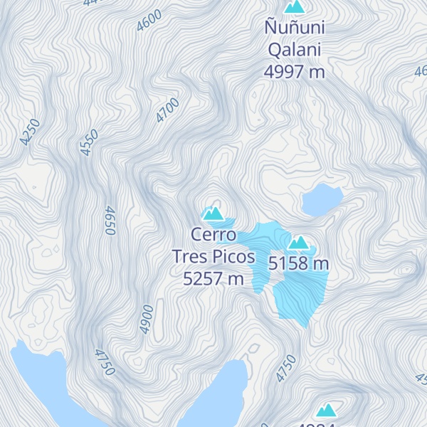 Map of Cerro Tres Picos