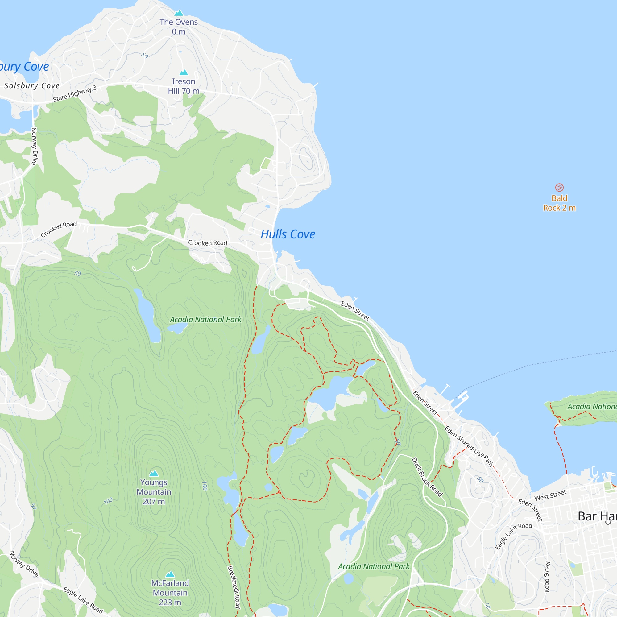 Hulls Cove Visitor Center map