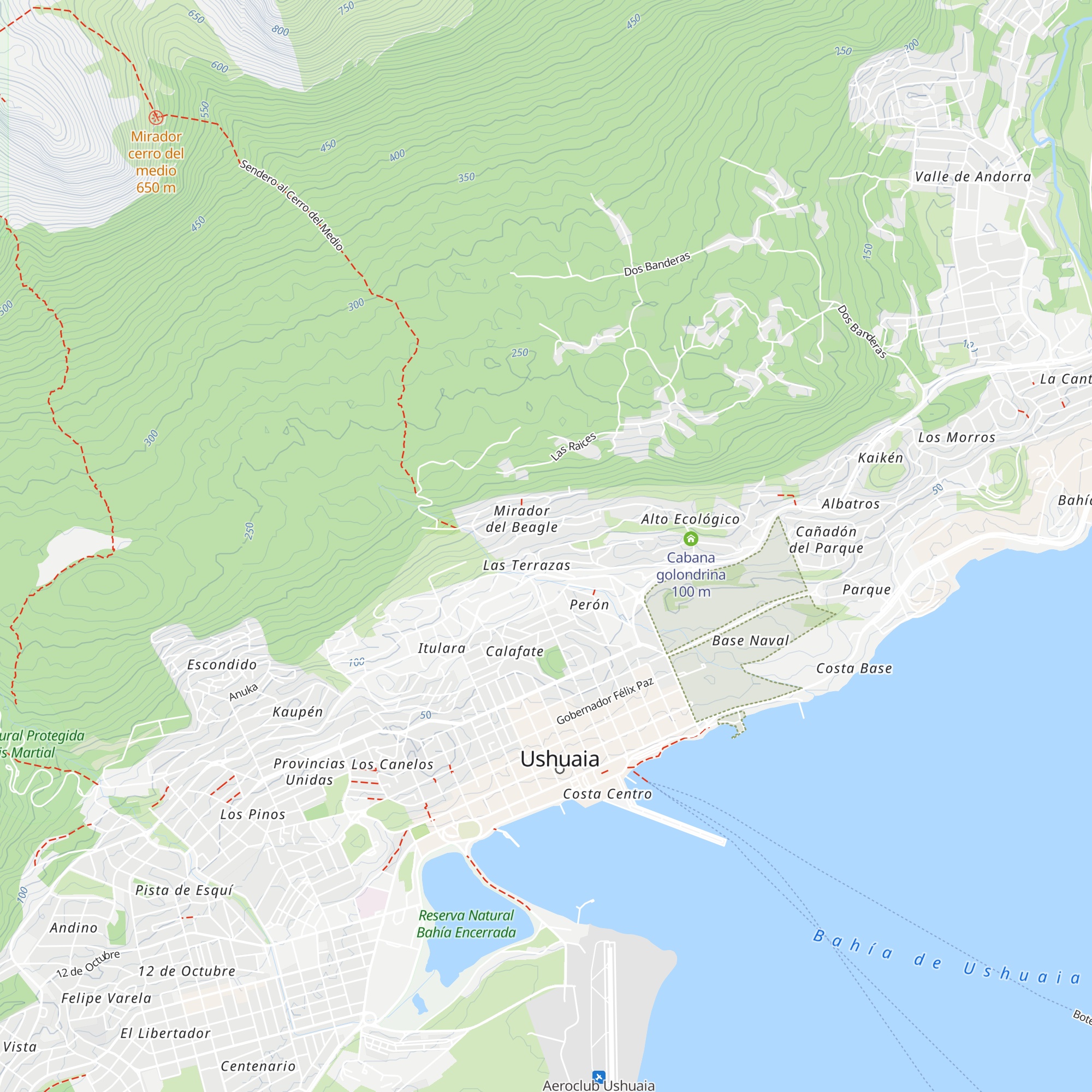 Cabañas del Beagle map