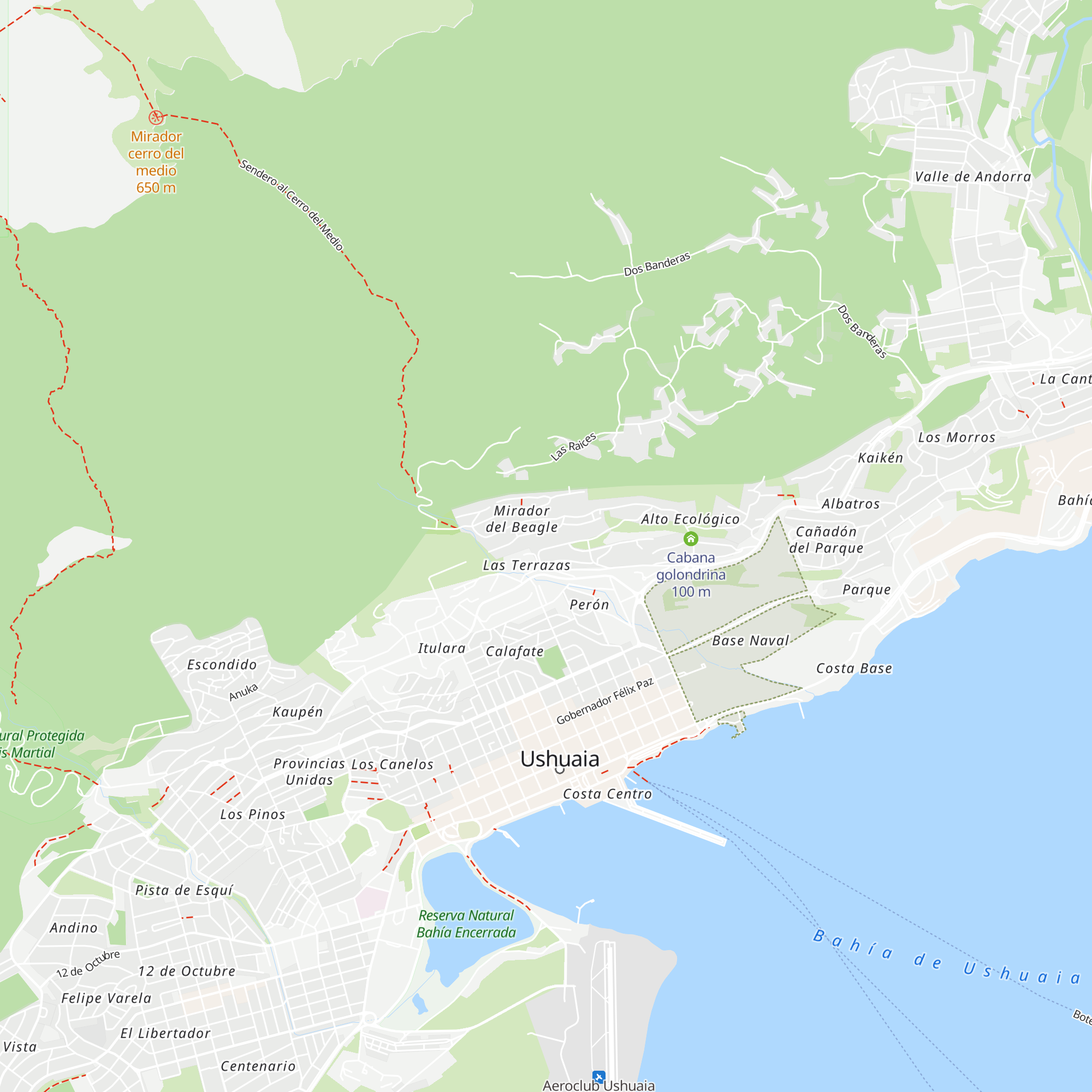 Cabañas del Beagle map