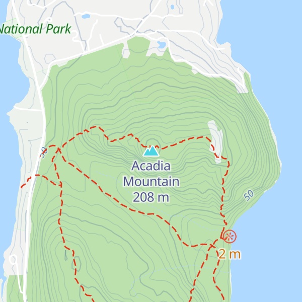 Map of Acadia Mountain