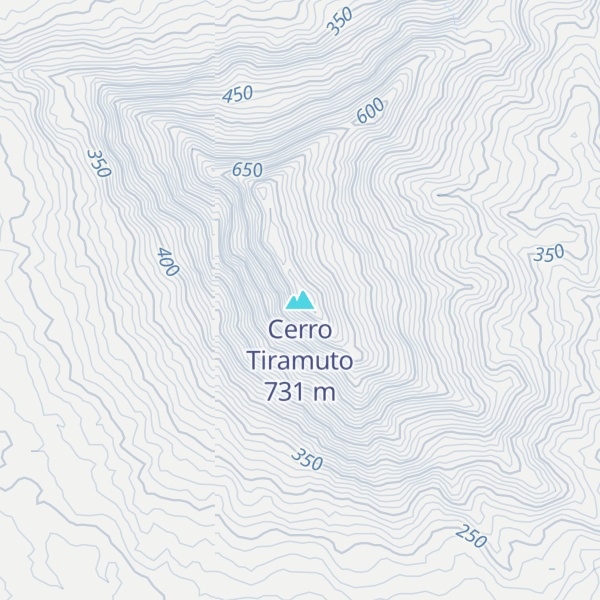 Map of Cerro Tiramuto