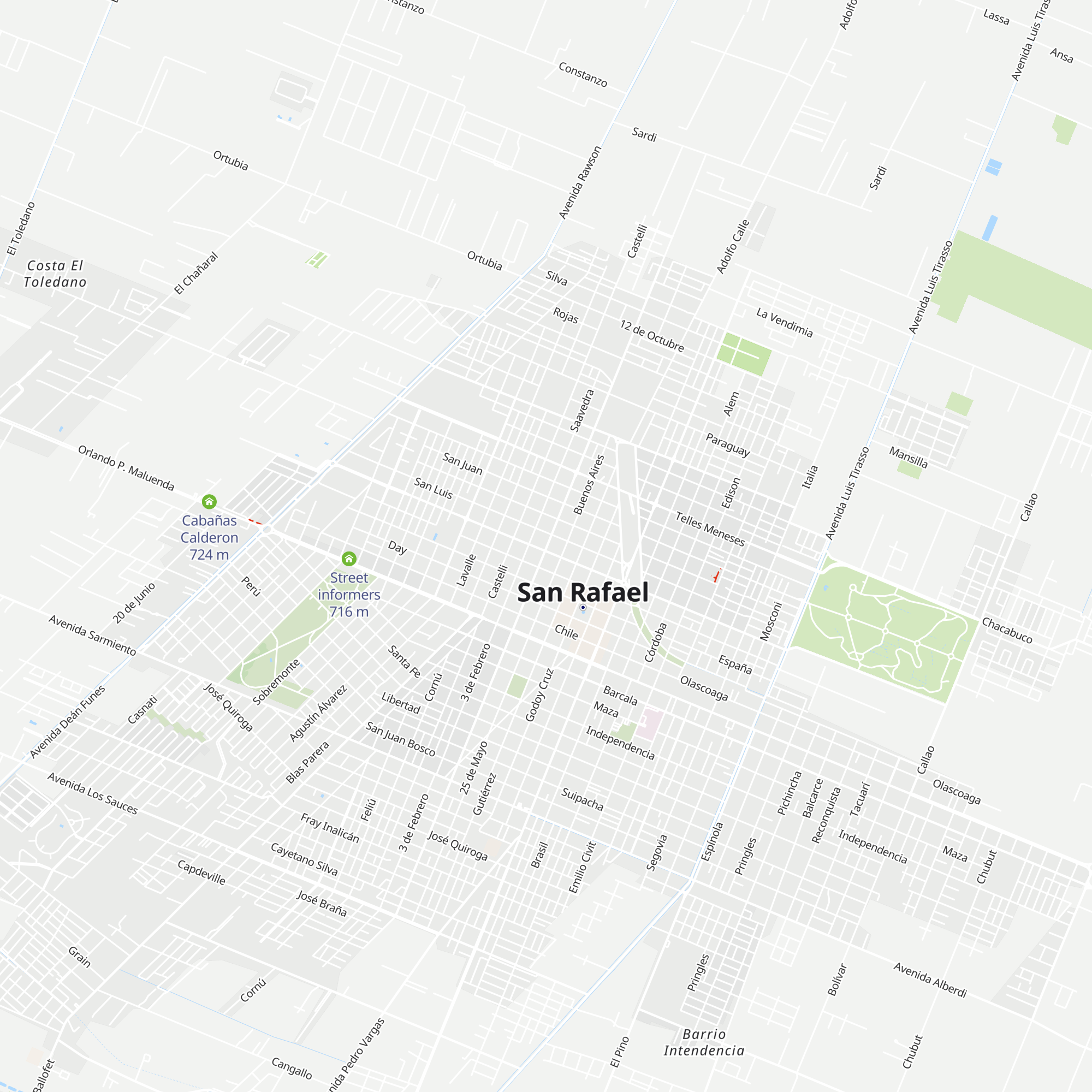 Cabaña Los Caldenes map
