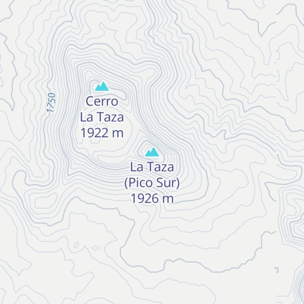 Map of La Taza (Pico Sur)