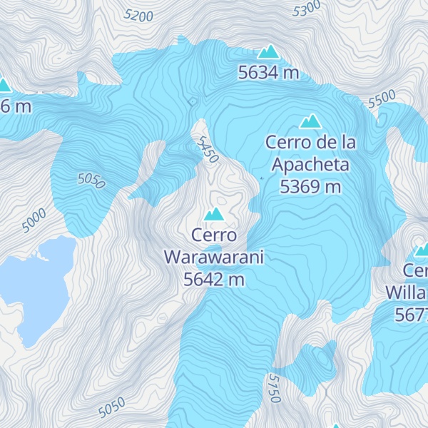 Map of Cerro Warawarani