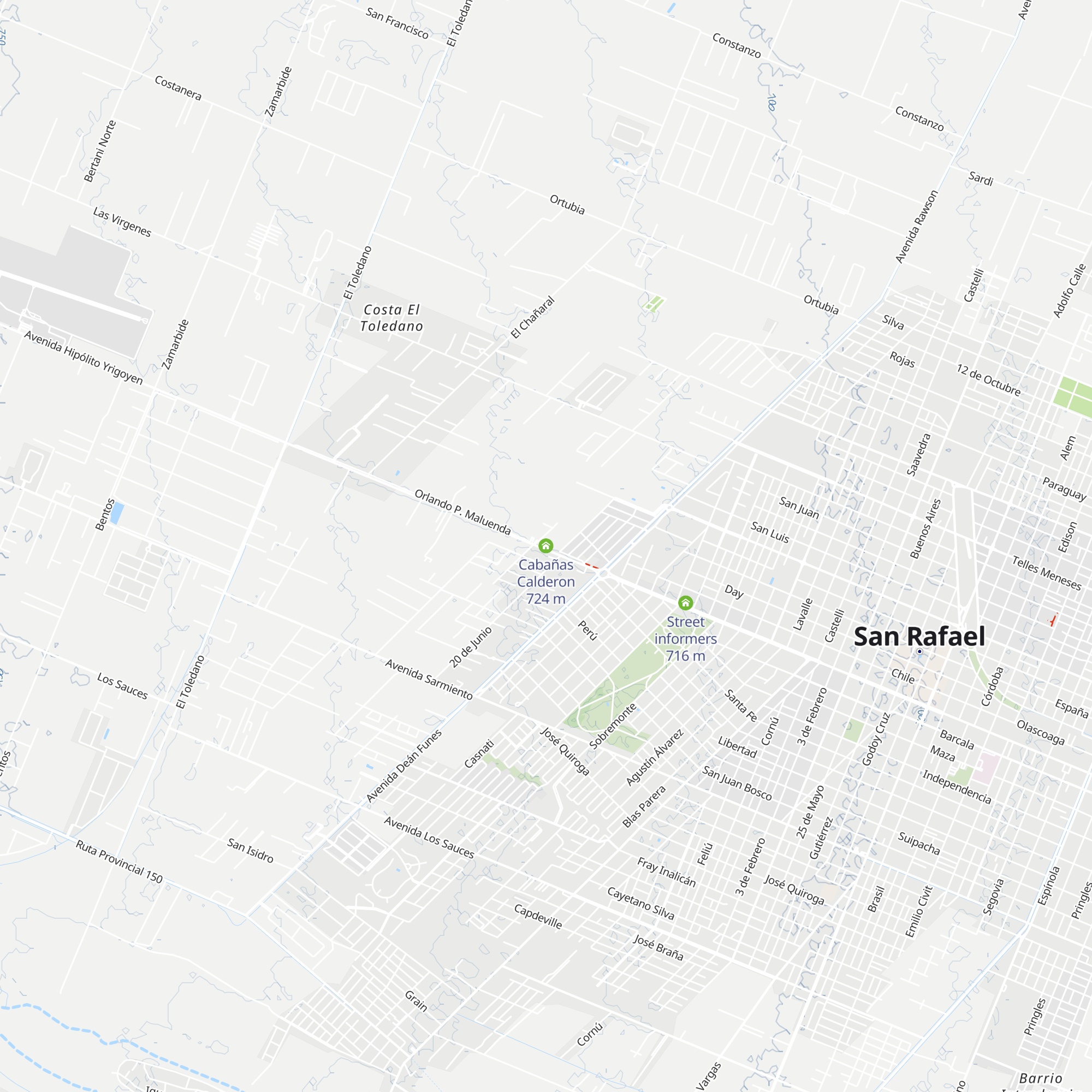 Cabañas Calderon map