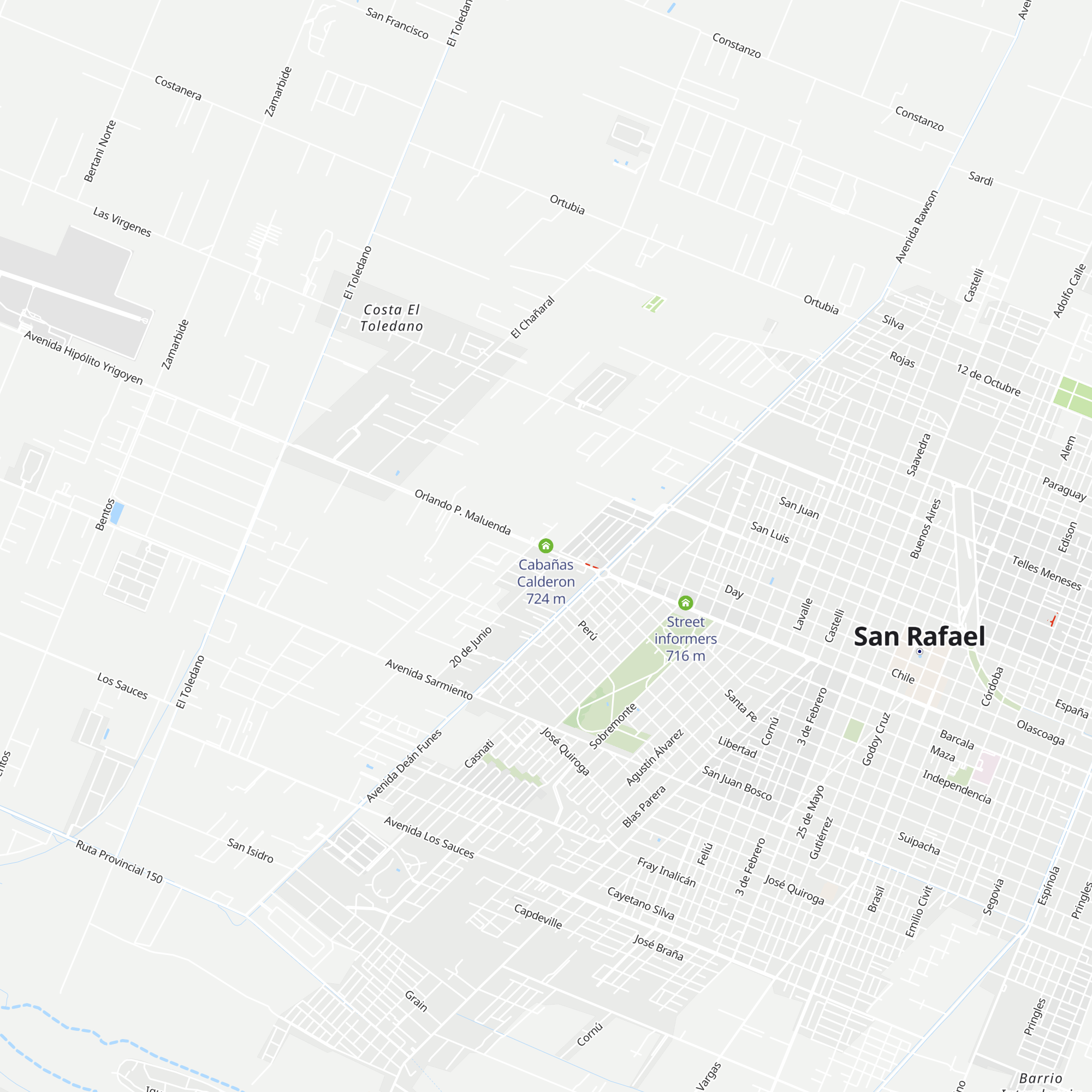 Cabañas Calderon map