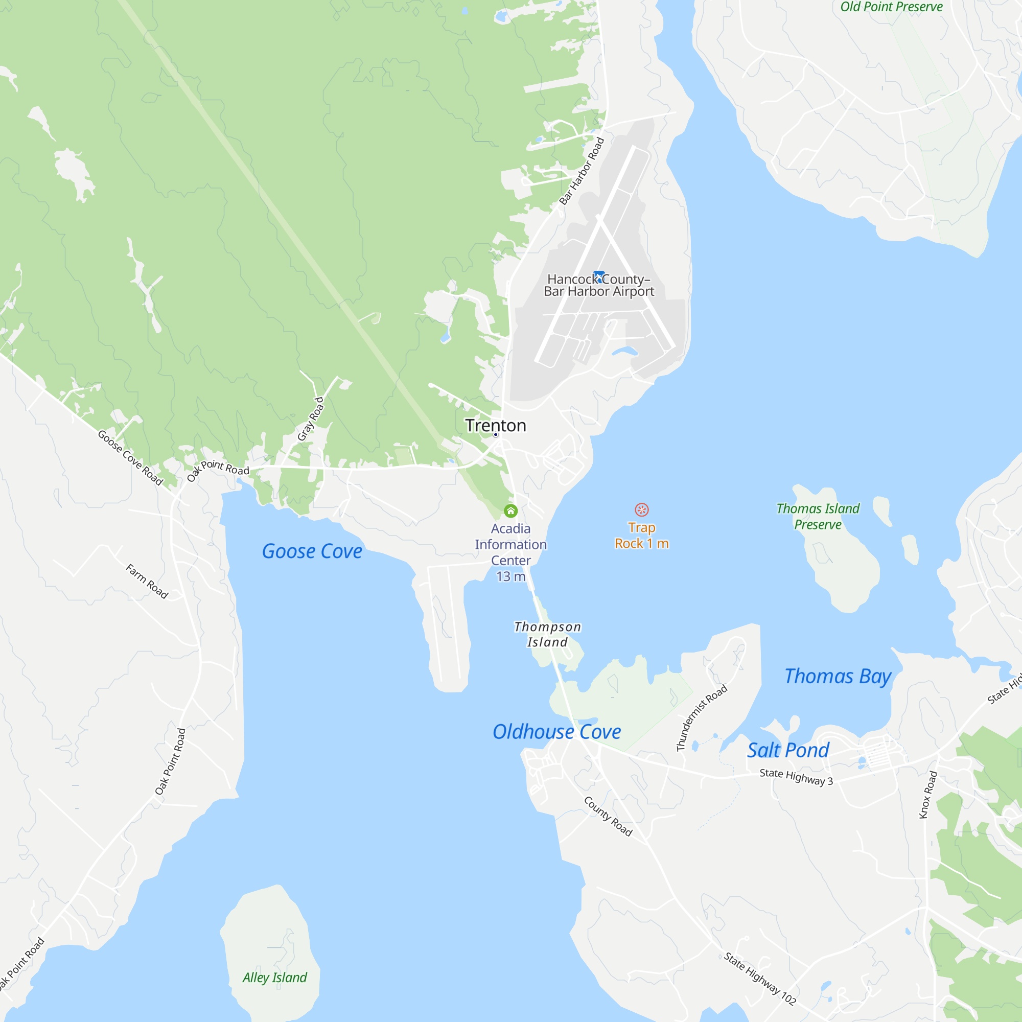 Acadia Information Center map