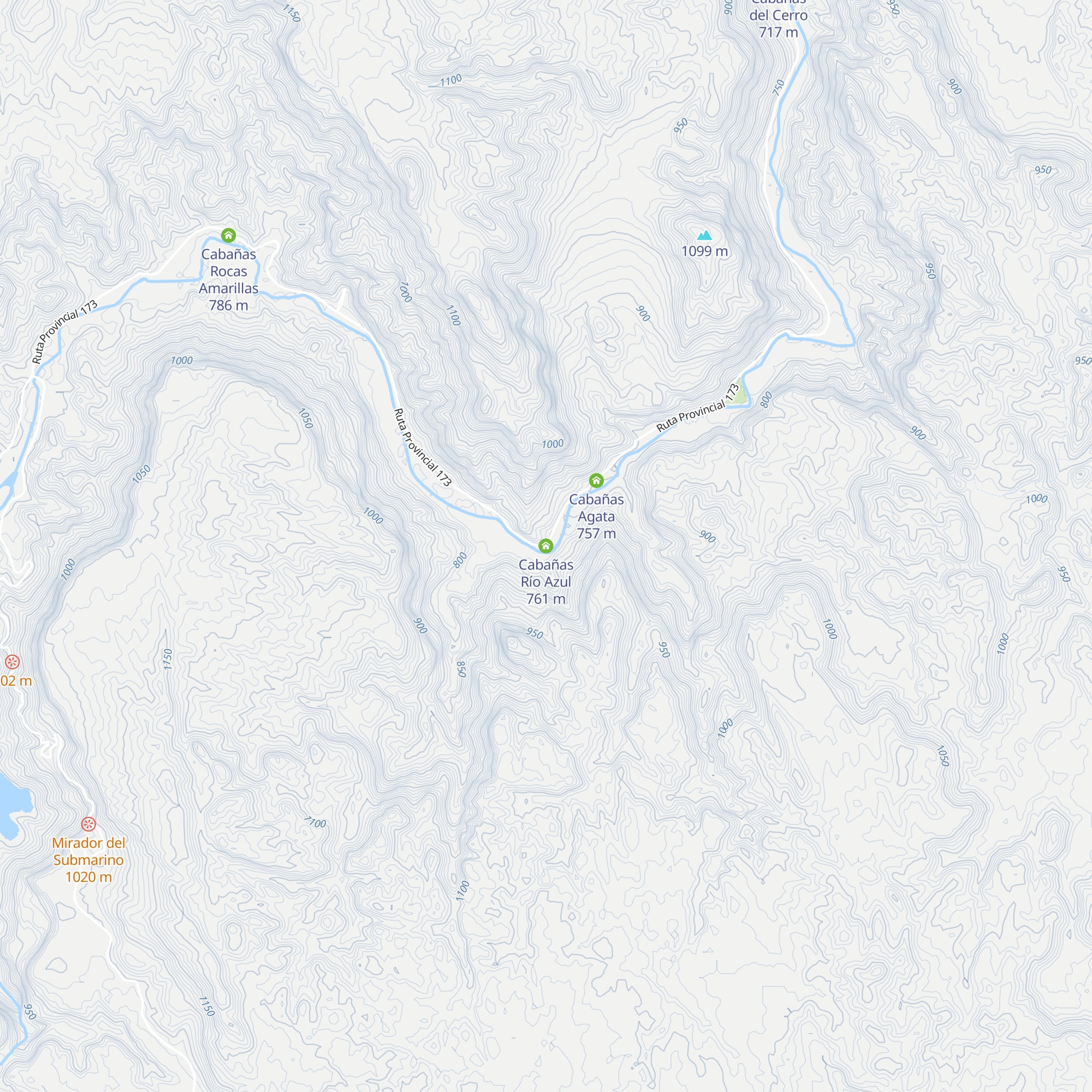 Cabañas Río Azul map