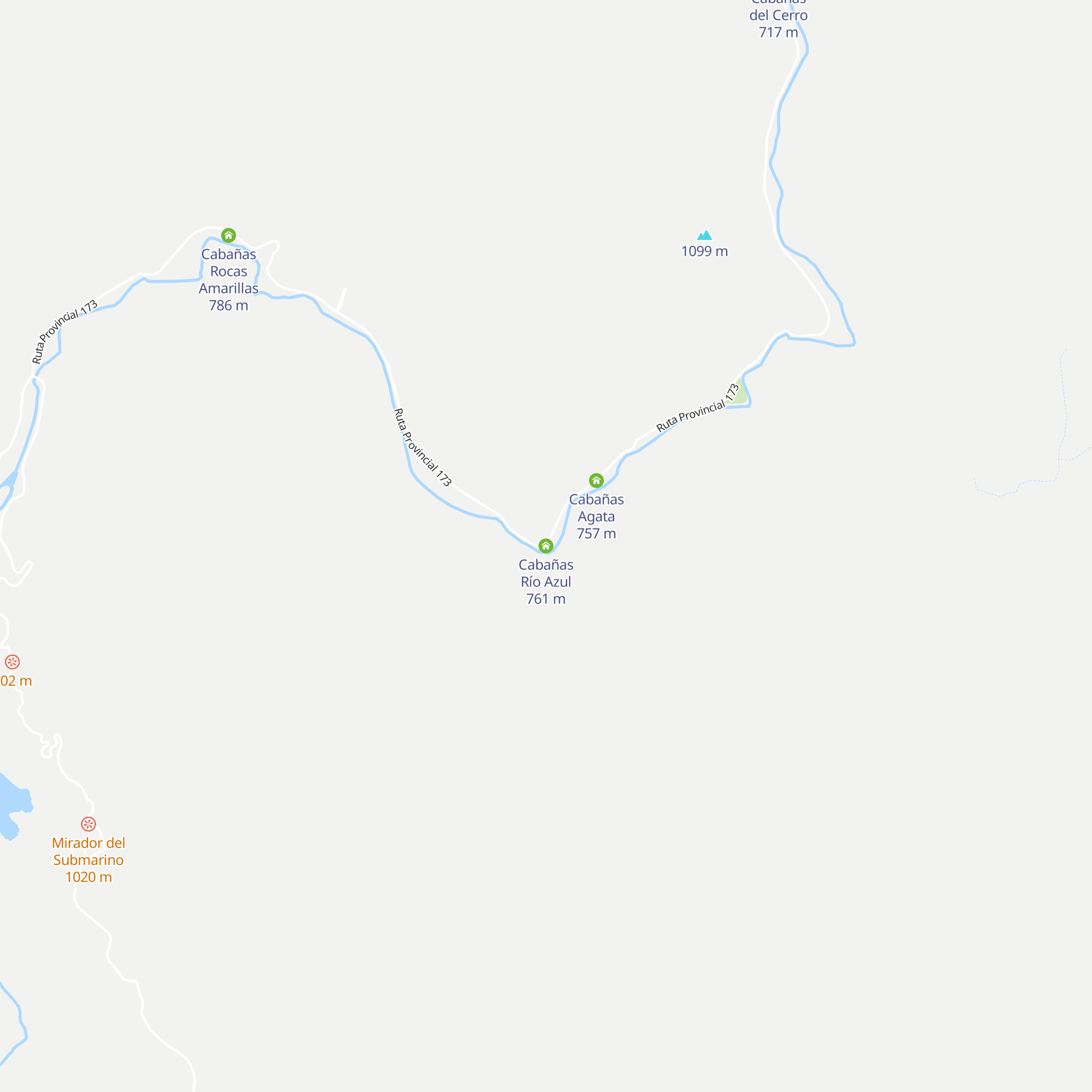 Cabañas Río Azul map