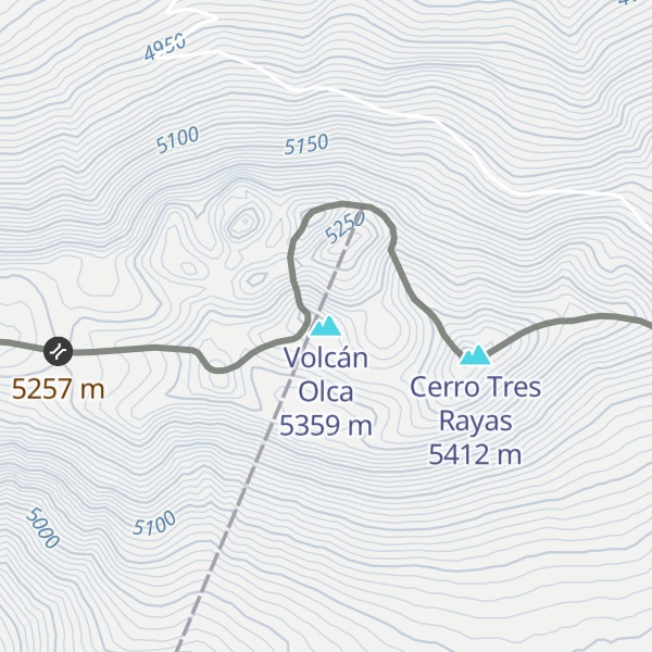 Map of Volcán Olca