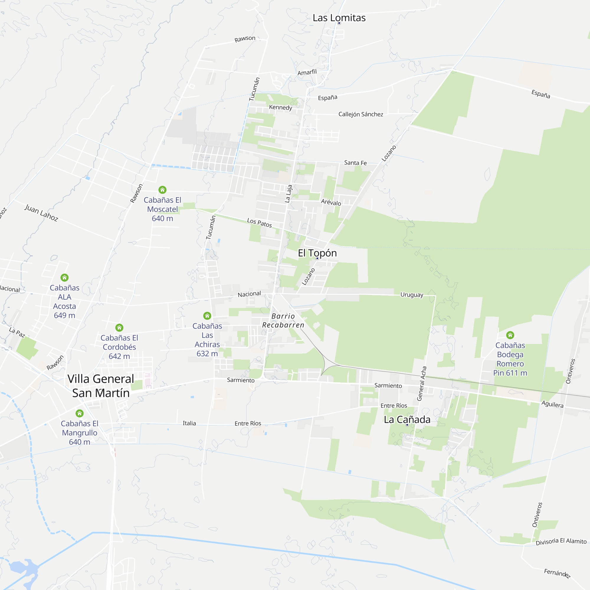 Cabañas El Topón map