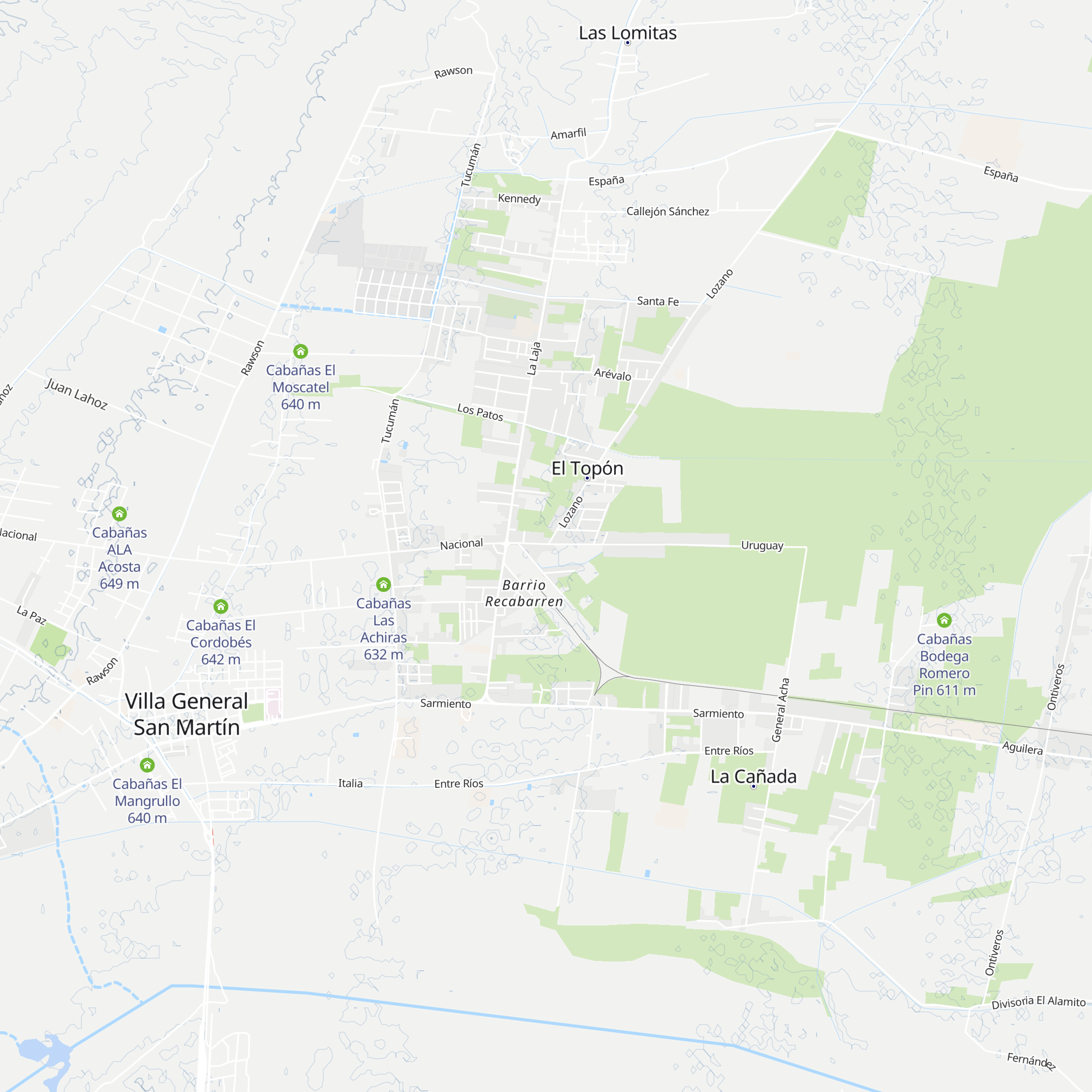 Cabañas El Topón map