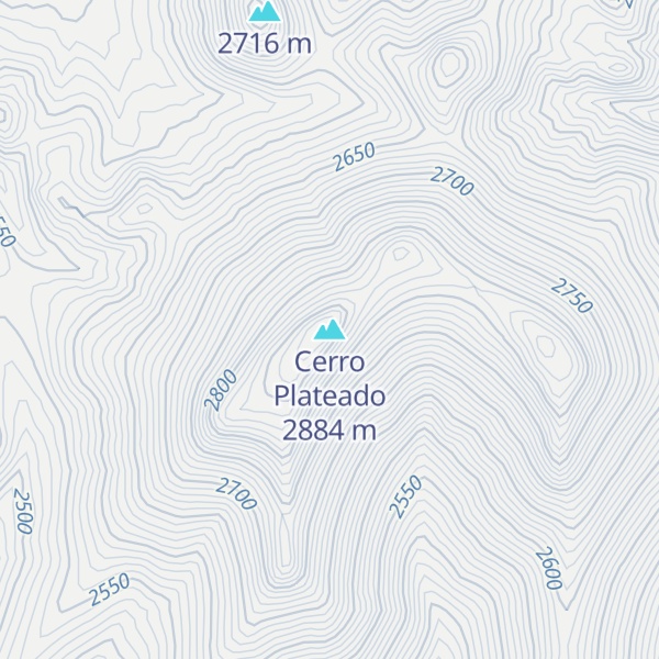 Map of Cerro Plateado