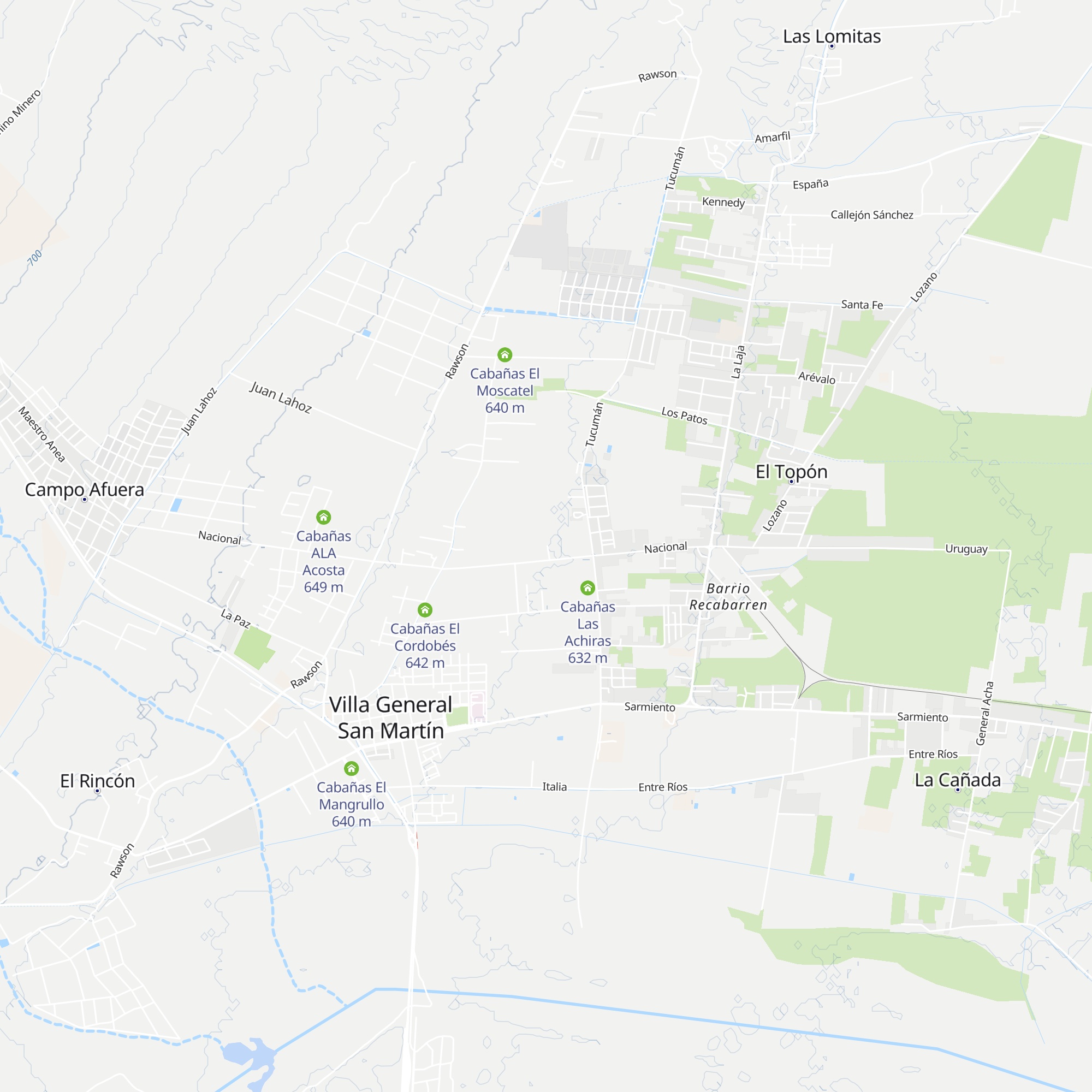 Cabañas Rincón del Nene map