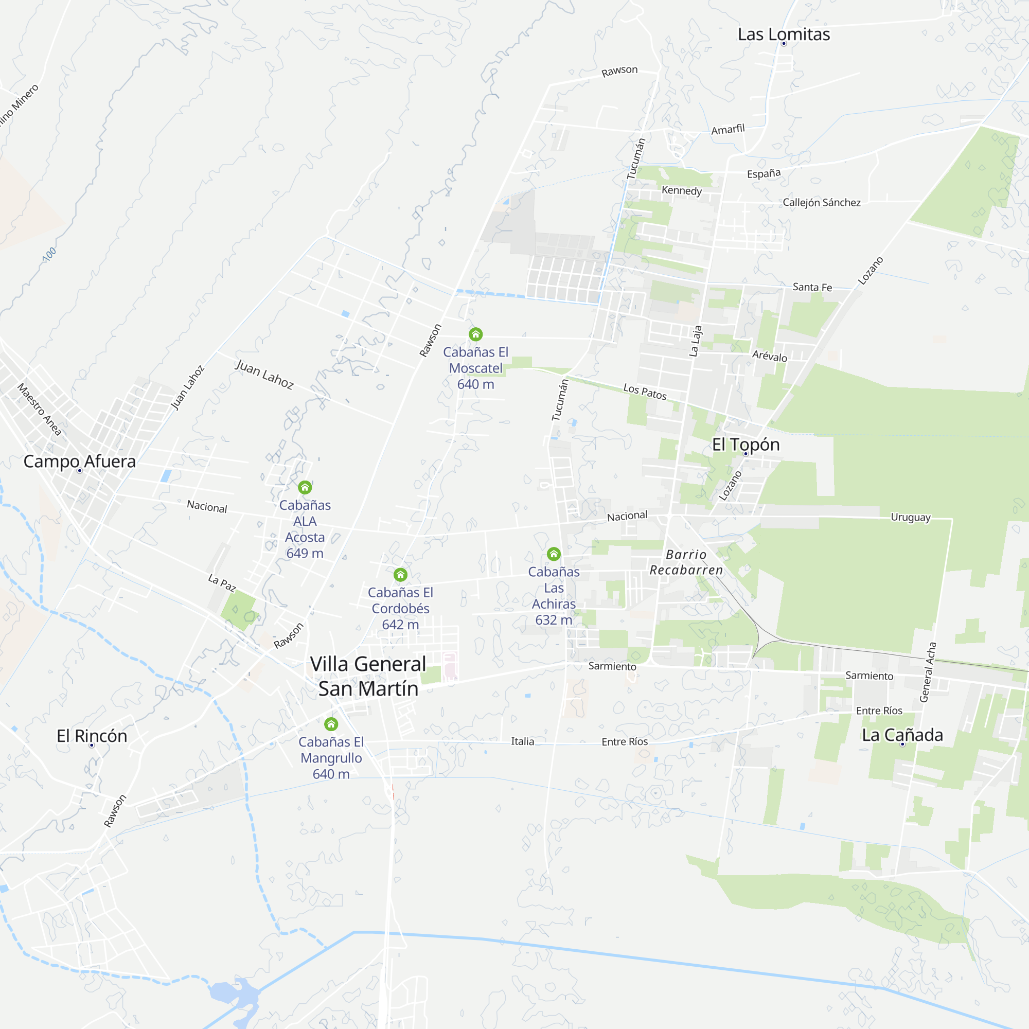 Cabañas Rincón del Nene map
