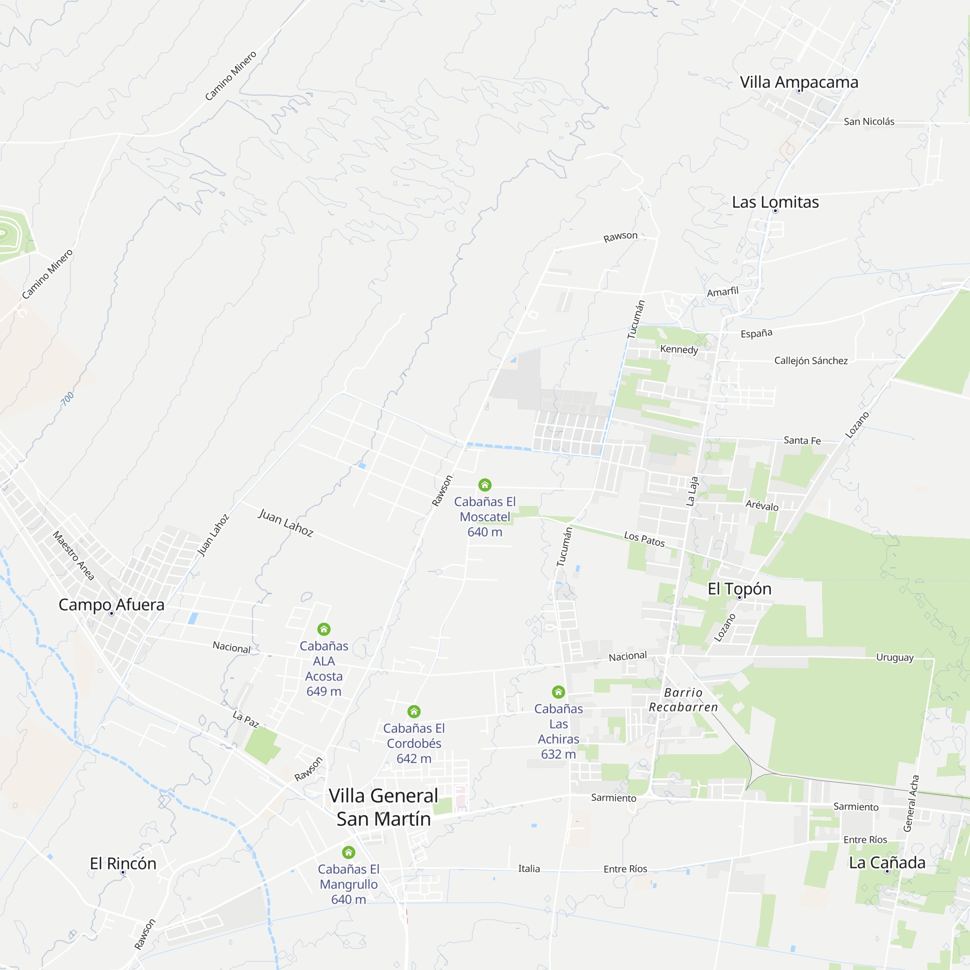 Cabañas El Moscatel map