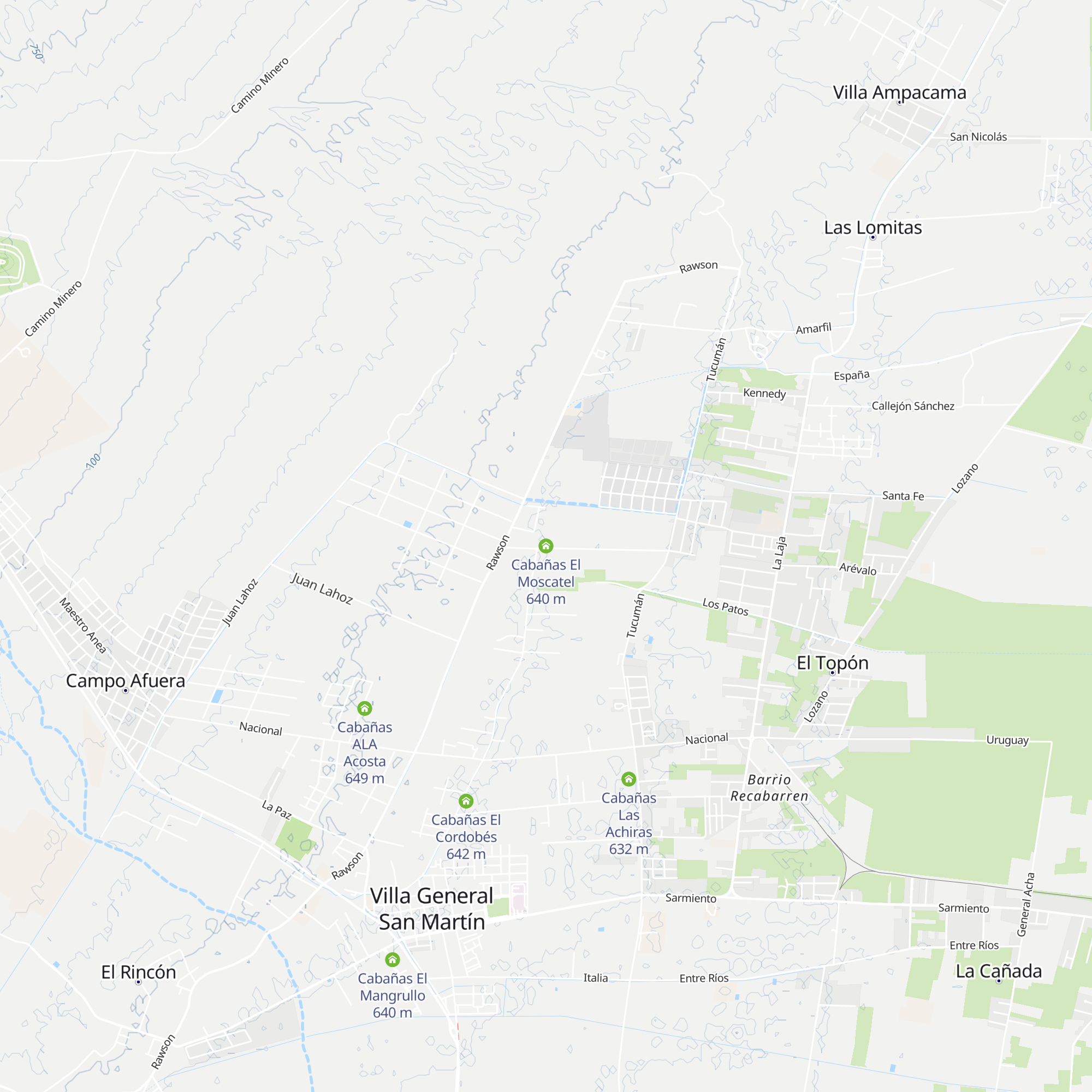 Cabañas El Moscatel map
