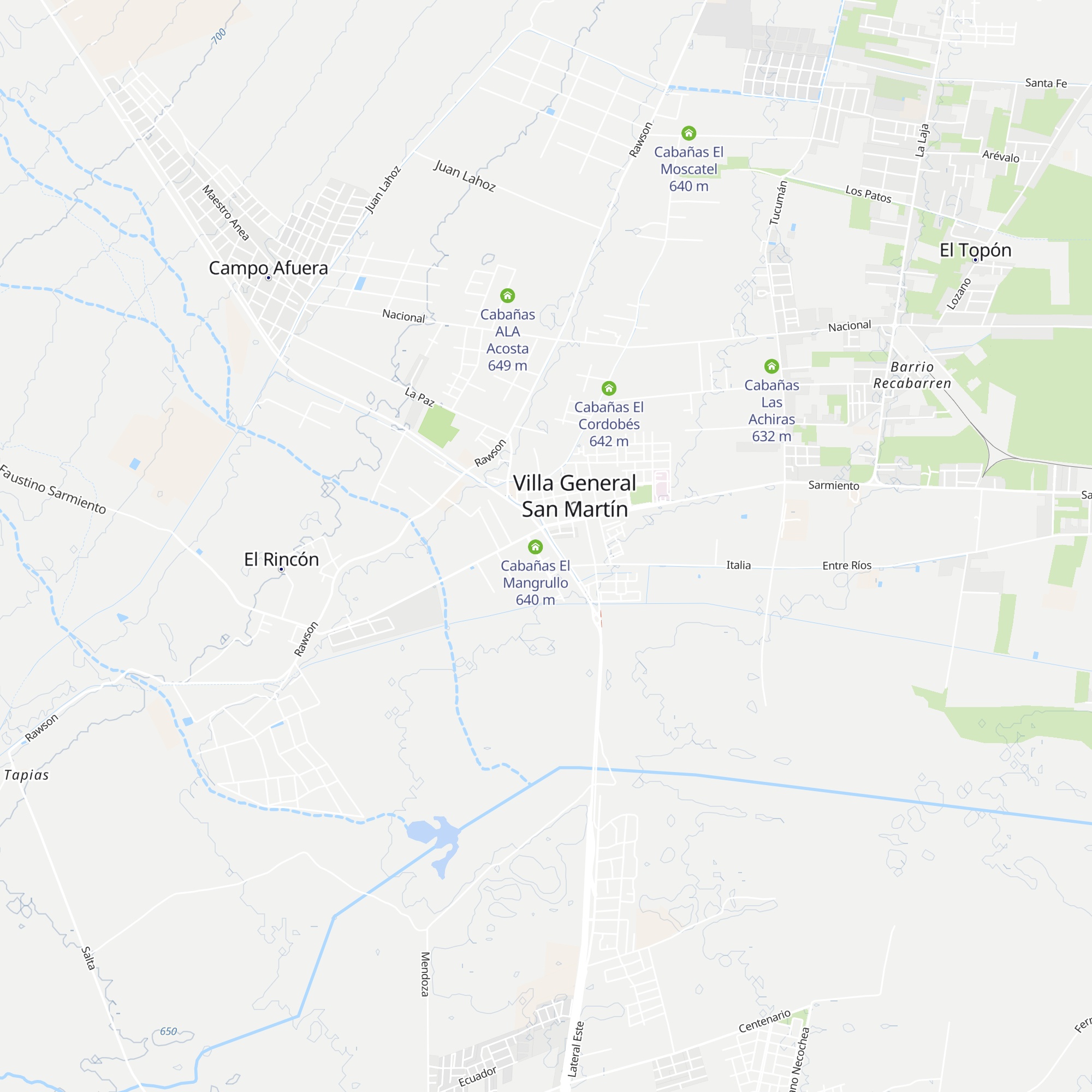 Cabañas Maluni map