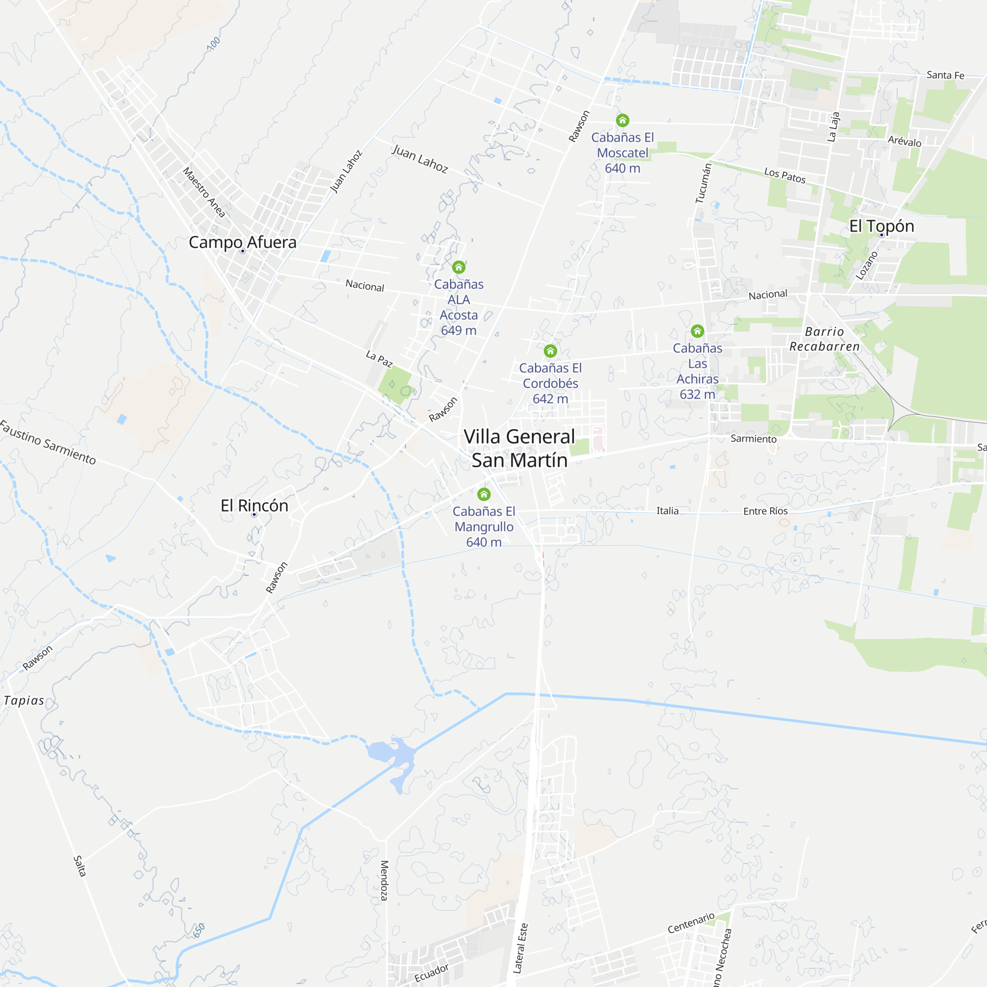 Cabañas Maluni map