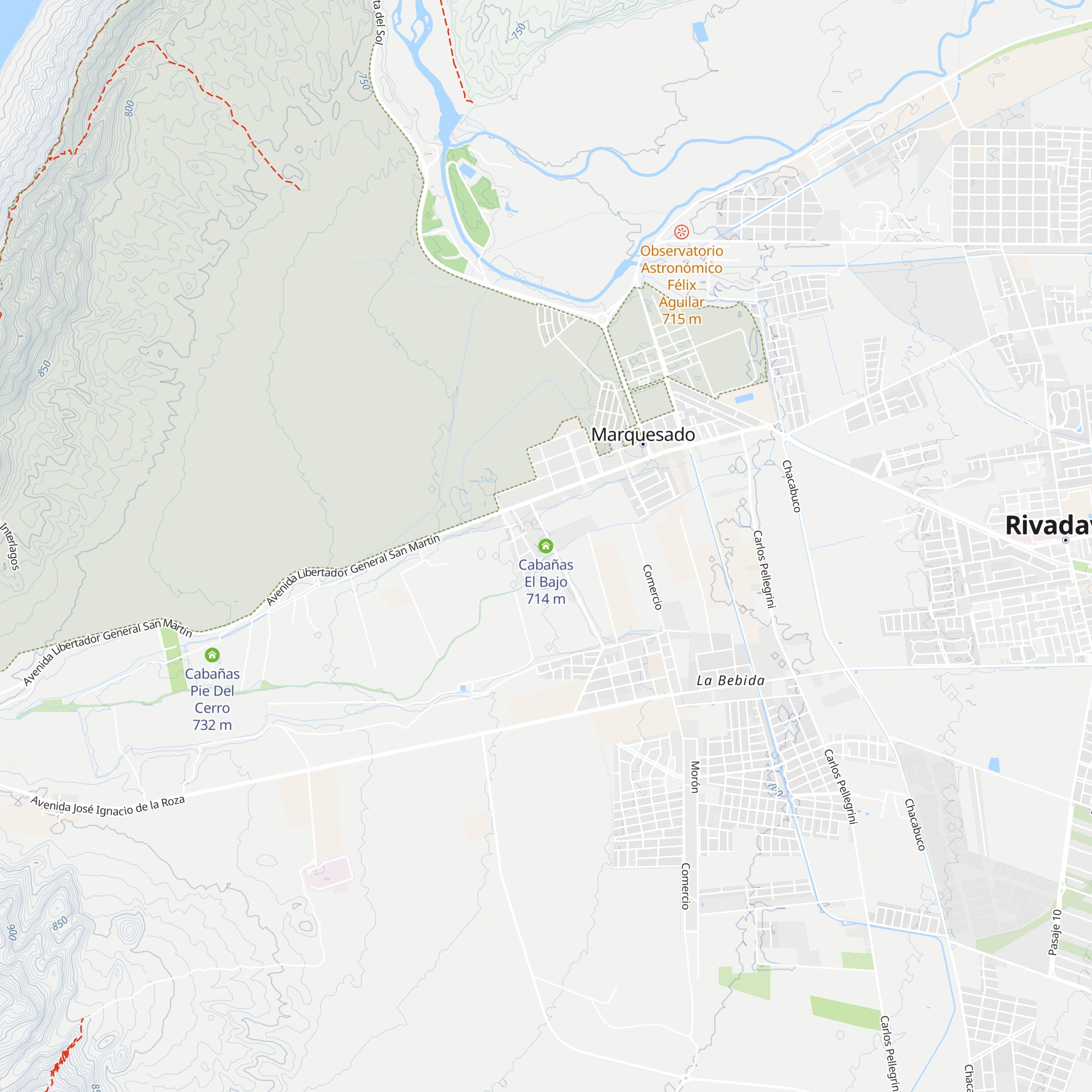 Cabañas El Bajo map
