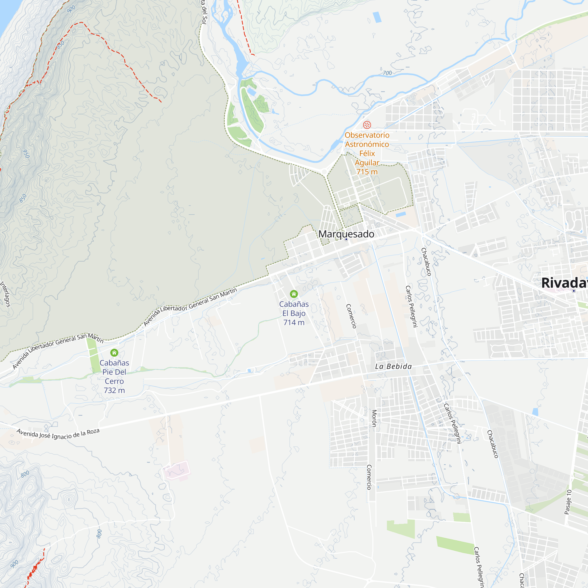 Cabañas El Bajo map