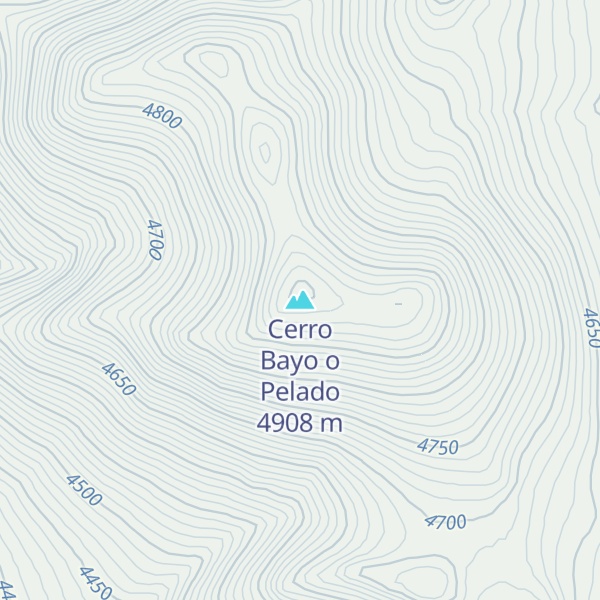 Map of Cerro Bayo o Pelado