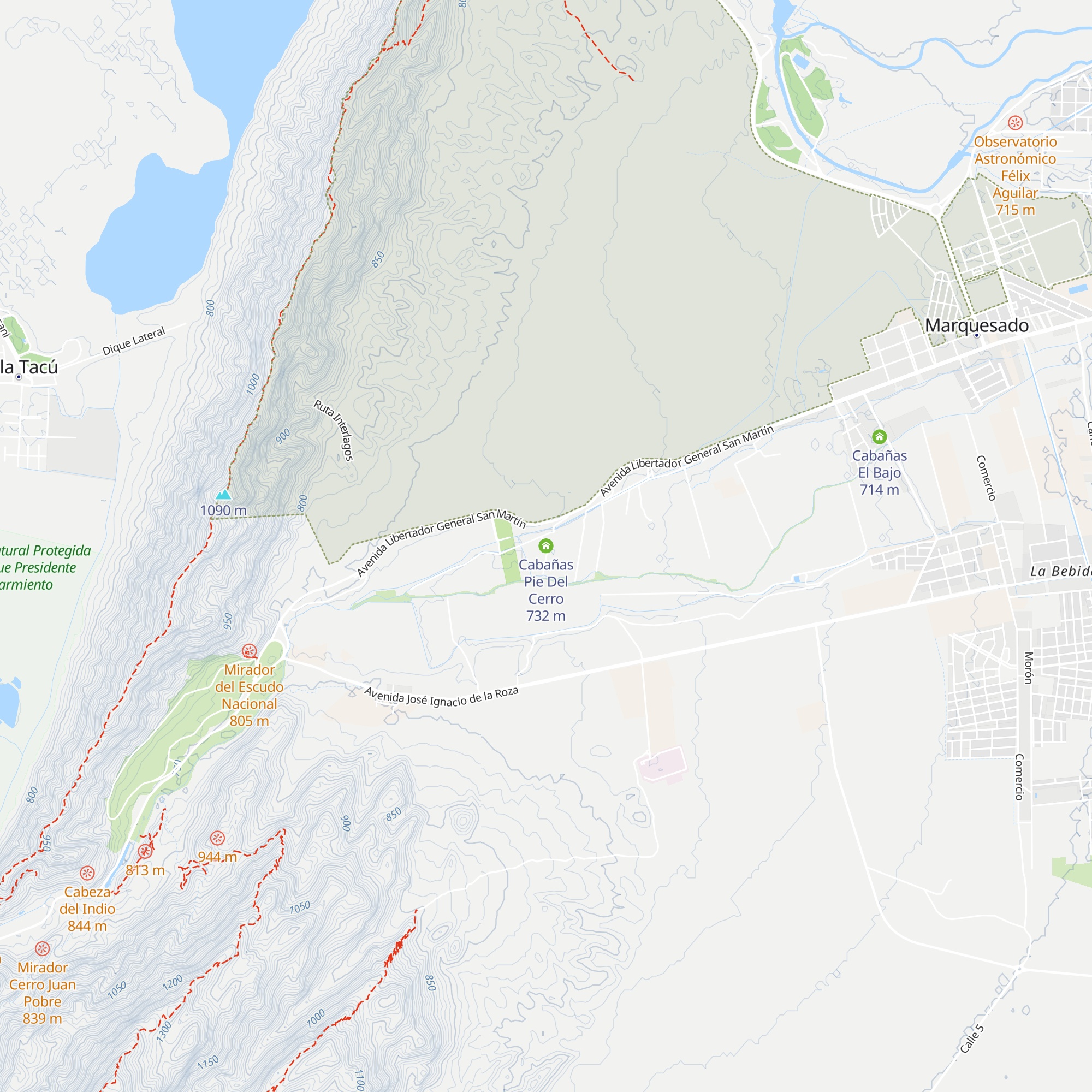 Cabañas Pie Del Cerro map