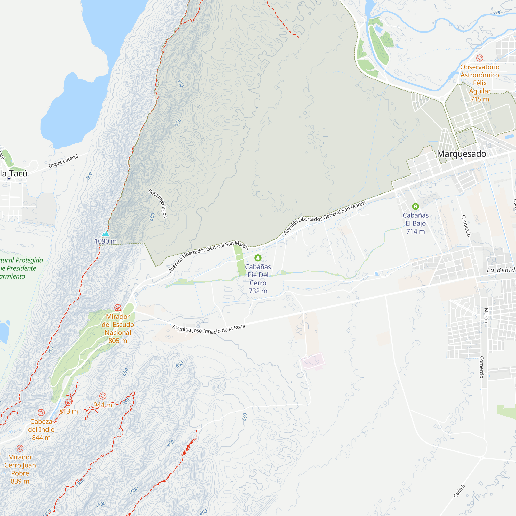 Cabañas Pie Del Cerro map