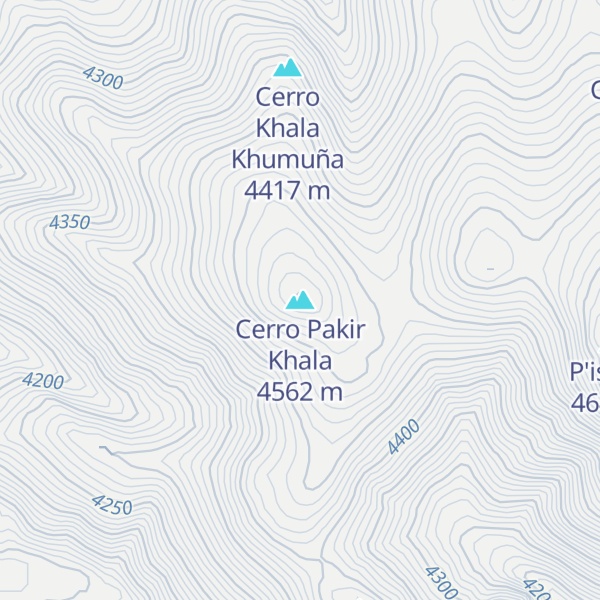 Map of Cerro Pakir Khala